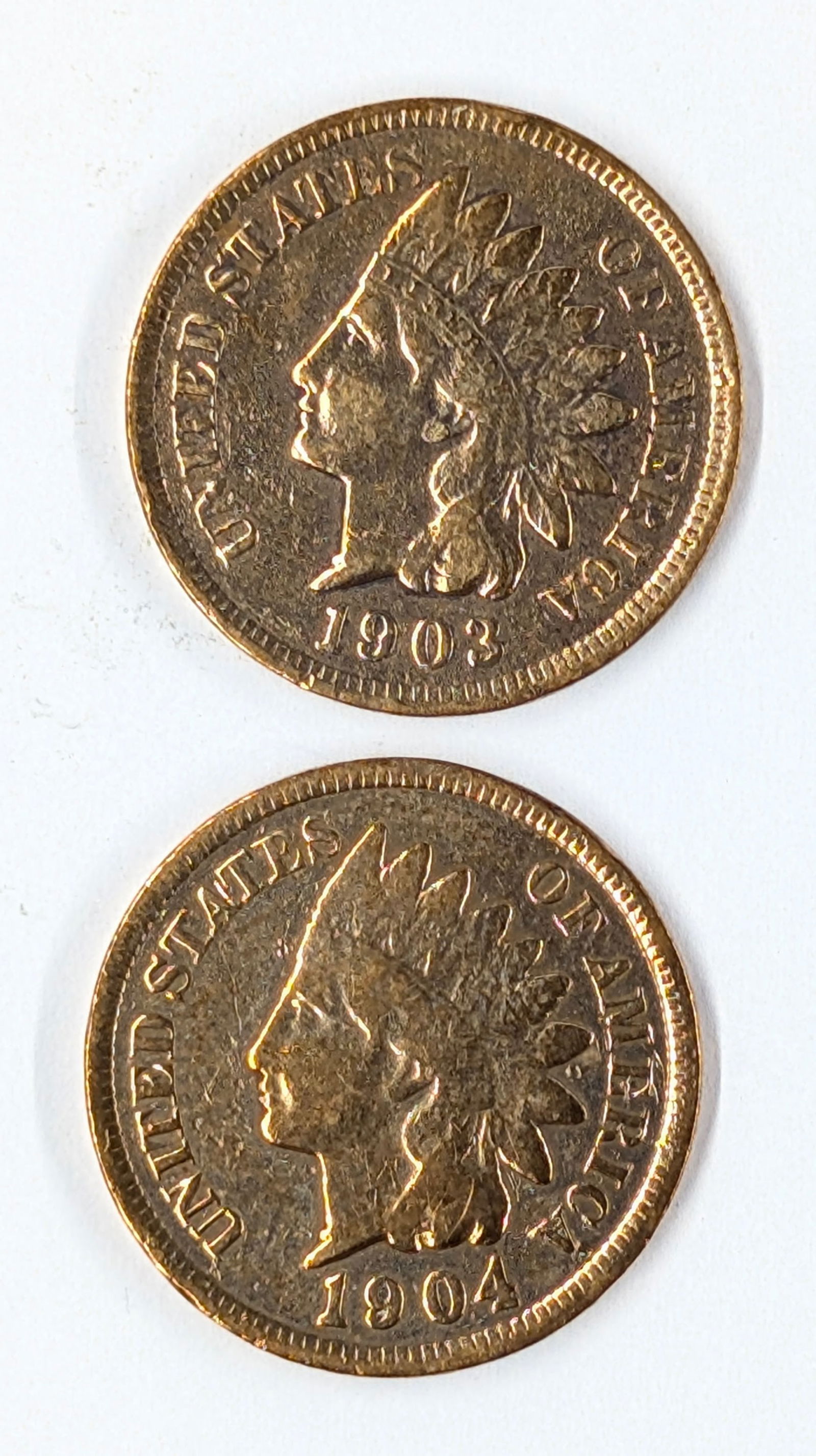 Lot of 2 Indian Head Cents - 1903, 1904 (1 of 2)