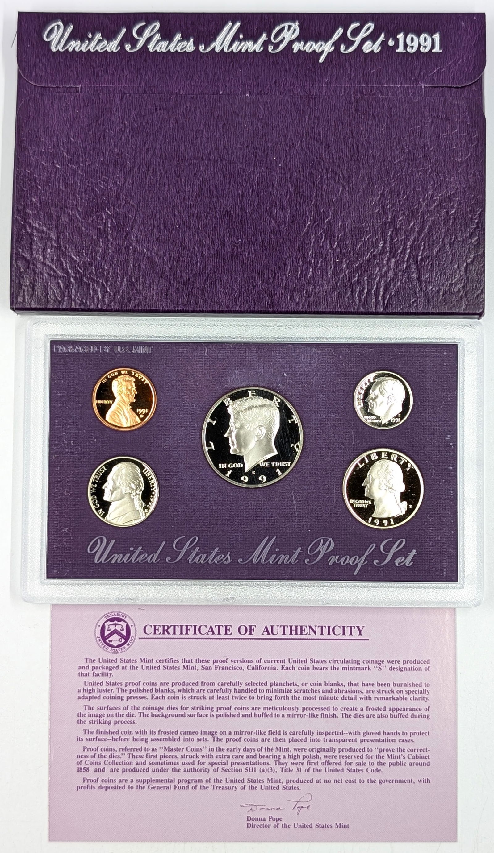 1991 US Mint Proof Set w/ COA (1 of 2)