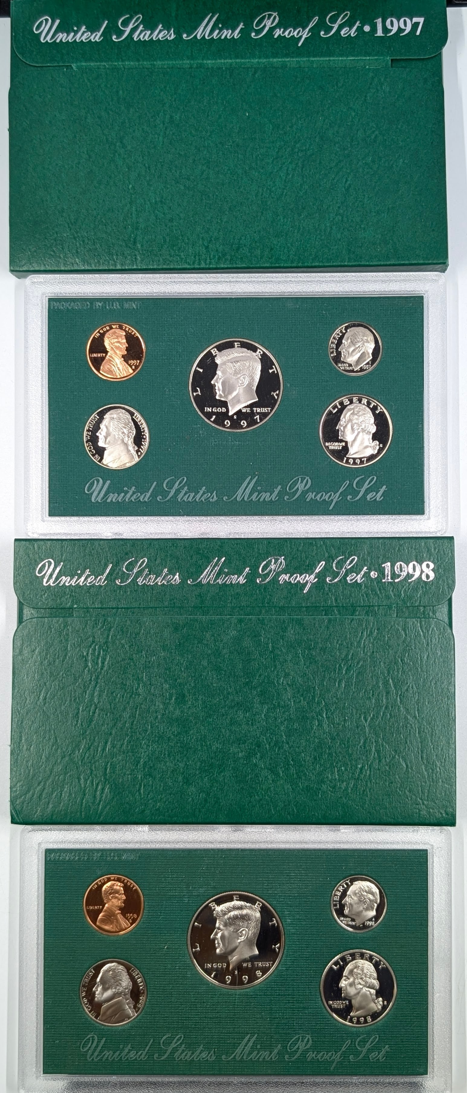 Lot of 2 US Mint Proof Sets w/ COAs - 1997, 1998 (1 of 3)