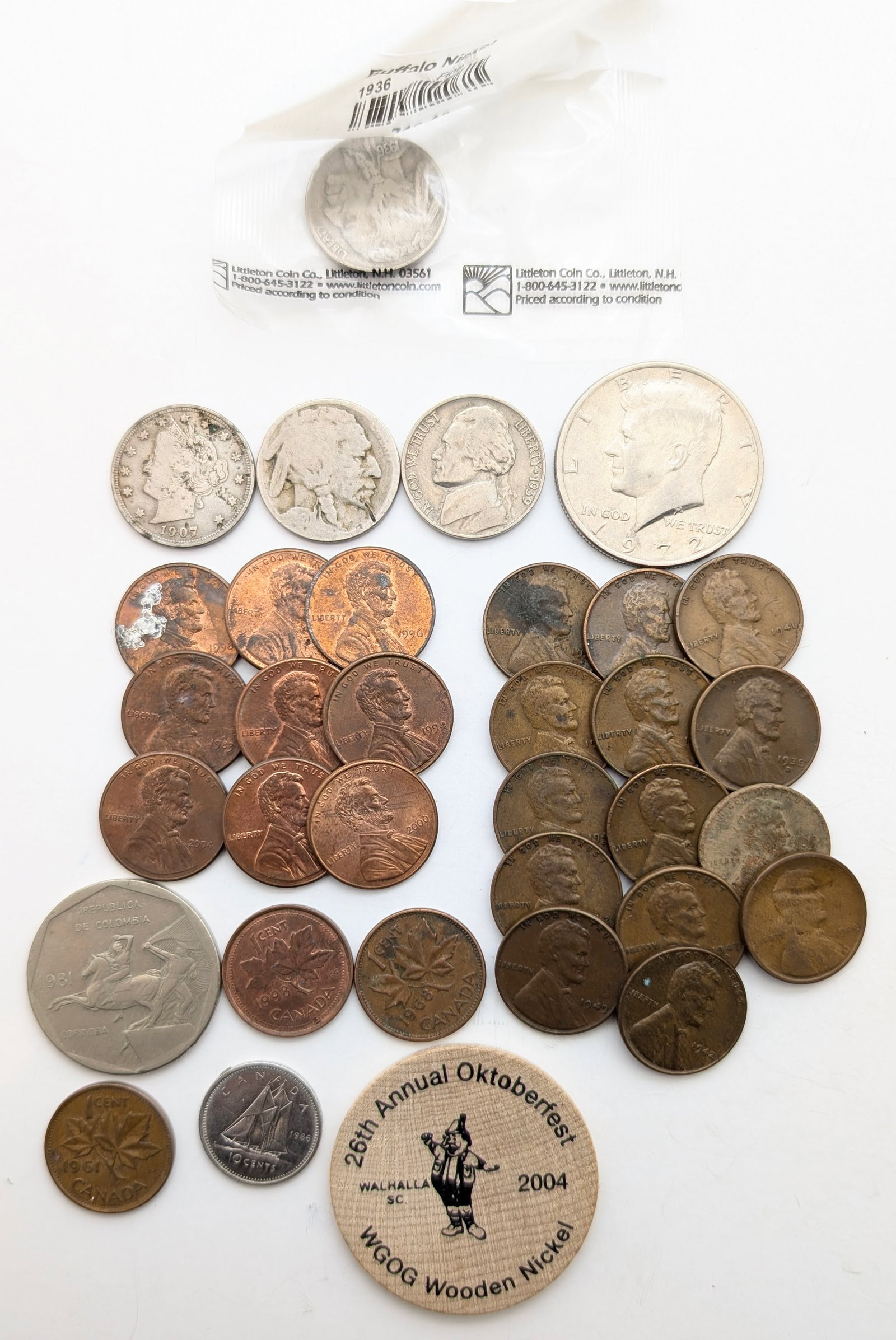 Large Lot of US & Canadian Coins - JFK Half, Wheats, etc. (1 of 2)
