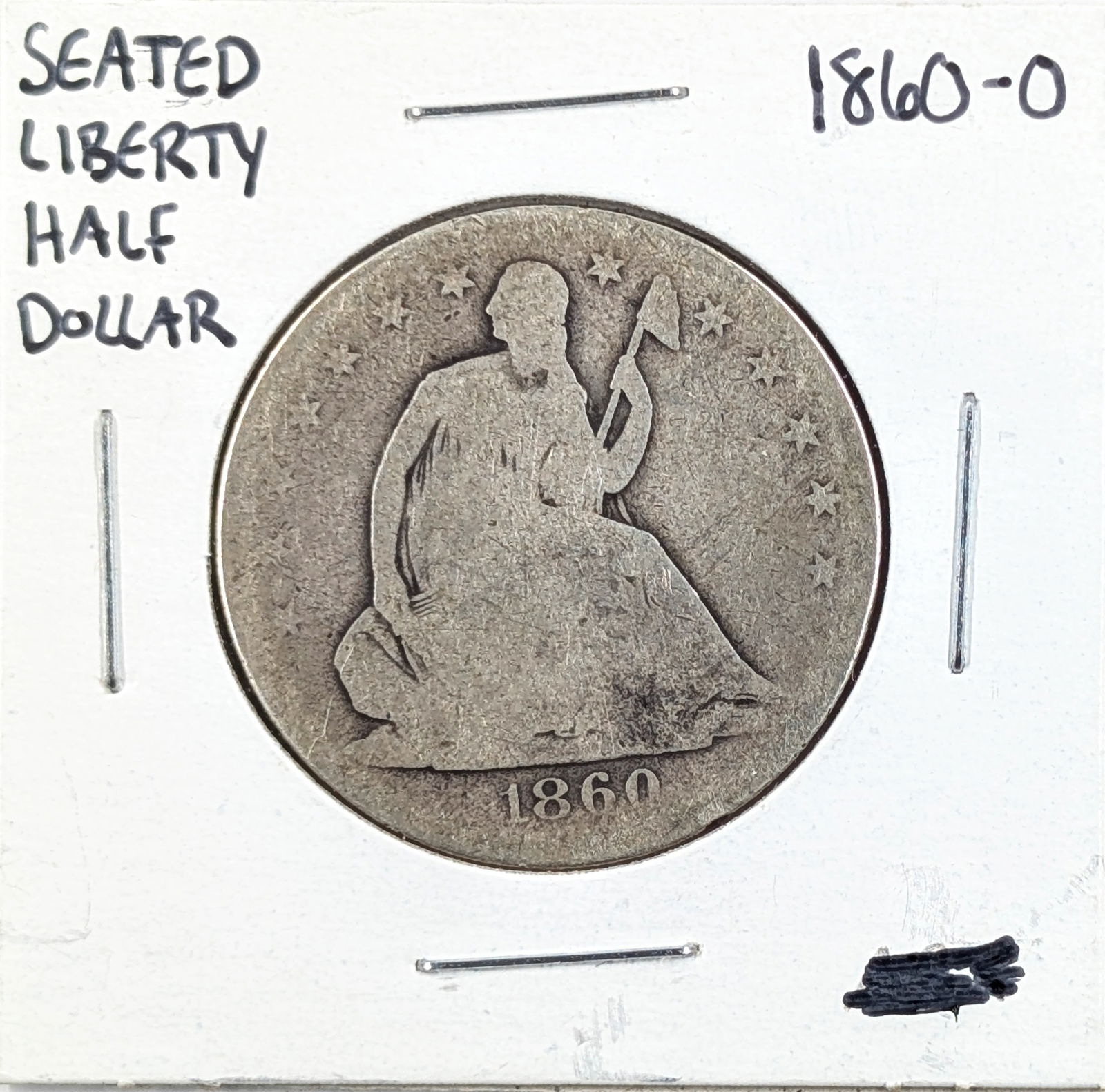 1860-O Silver Seated Liberty Half Dollar (1 of 2)