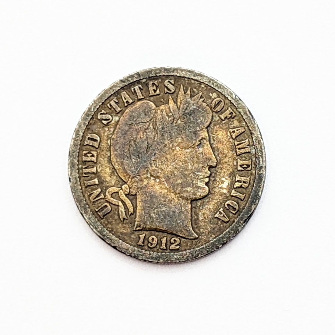 1912 Silver Barber Dime- Toned (1 of 2)