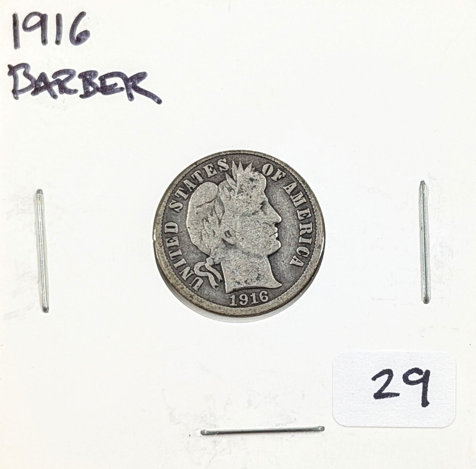1916 Silver Barber Dime (1 of 2)