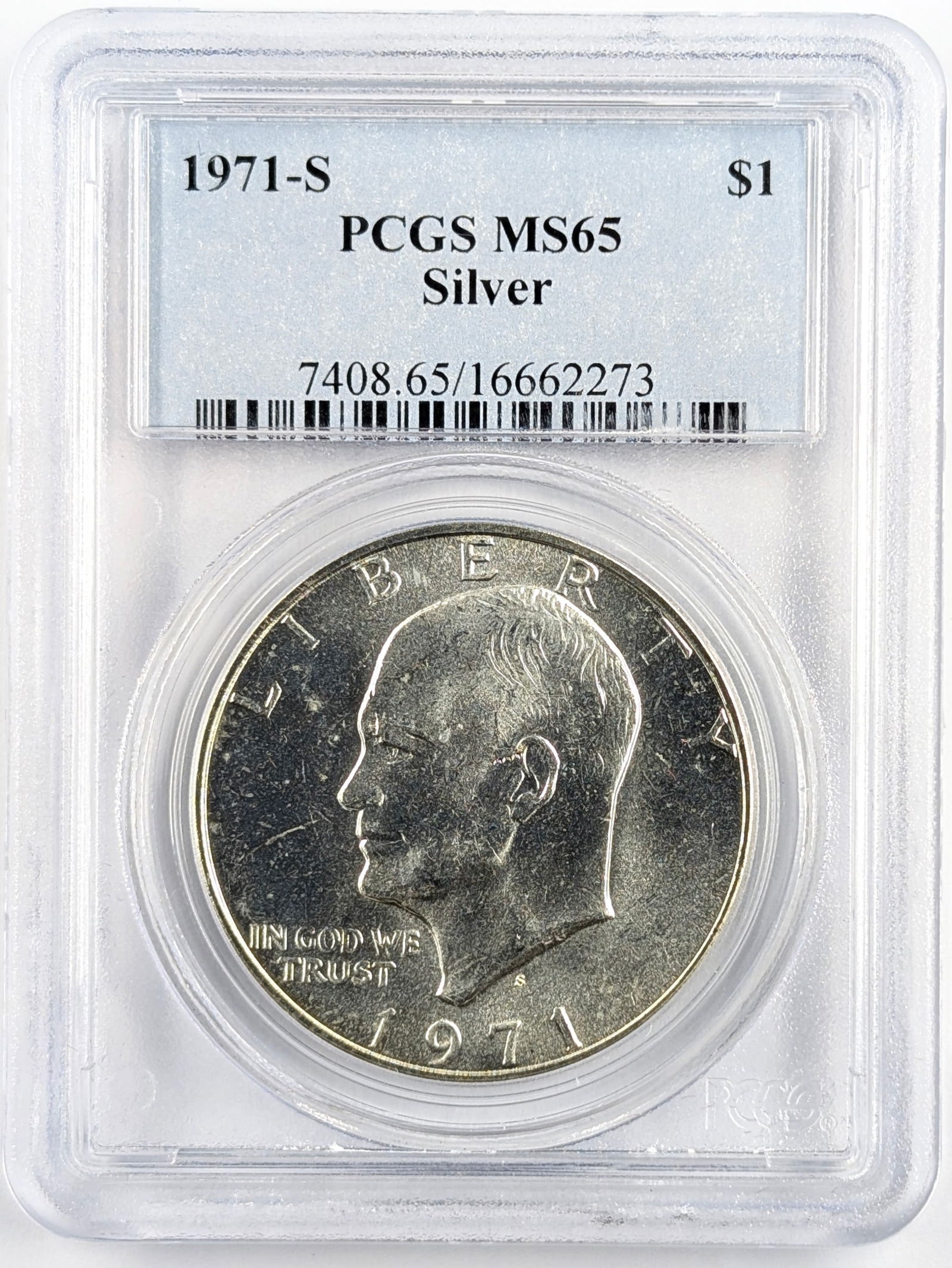 PCGS 1971-S MS65 Silver Eisenhower Dollar (1 of 2)