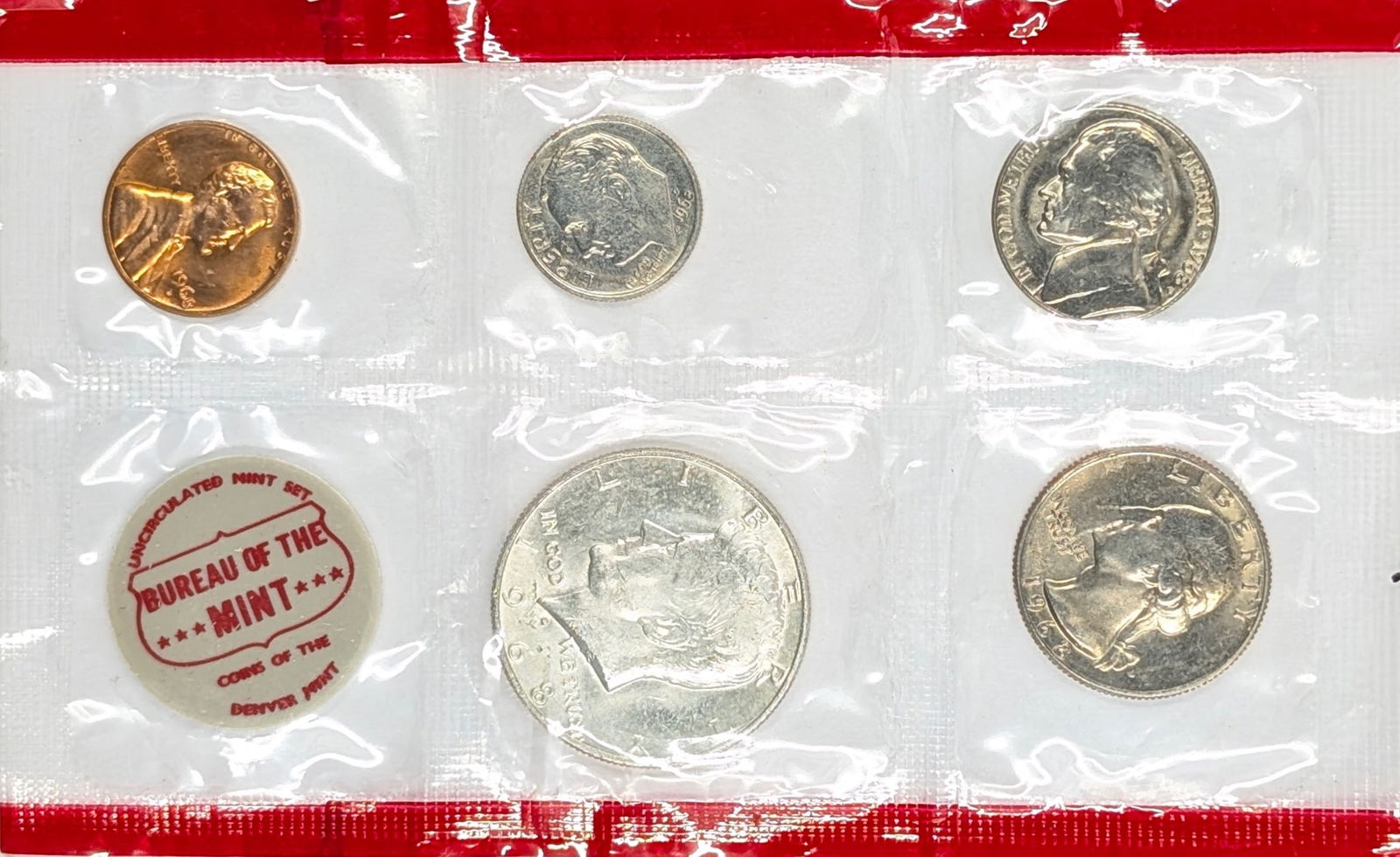 1968 US Mint Uncirculated Set w/ Silver JFK Half (1 of 2)