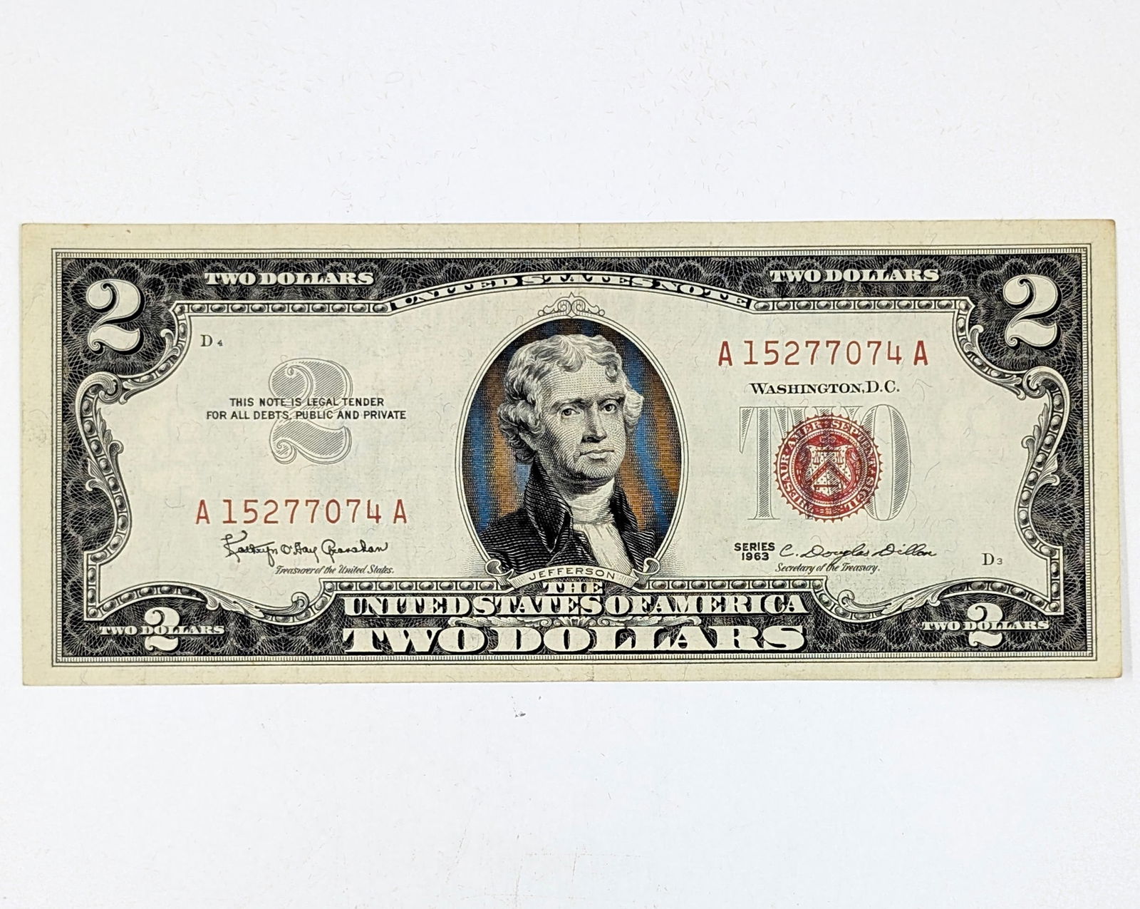1963 $2 Note - Red Seal (1 of 2)