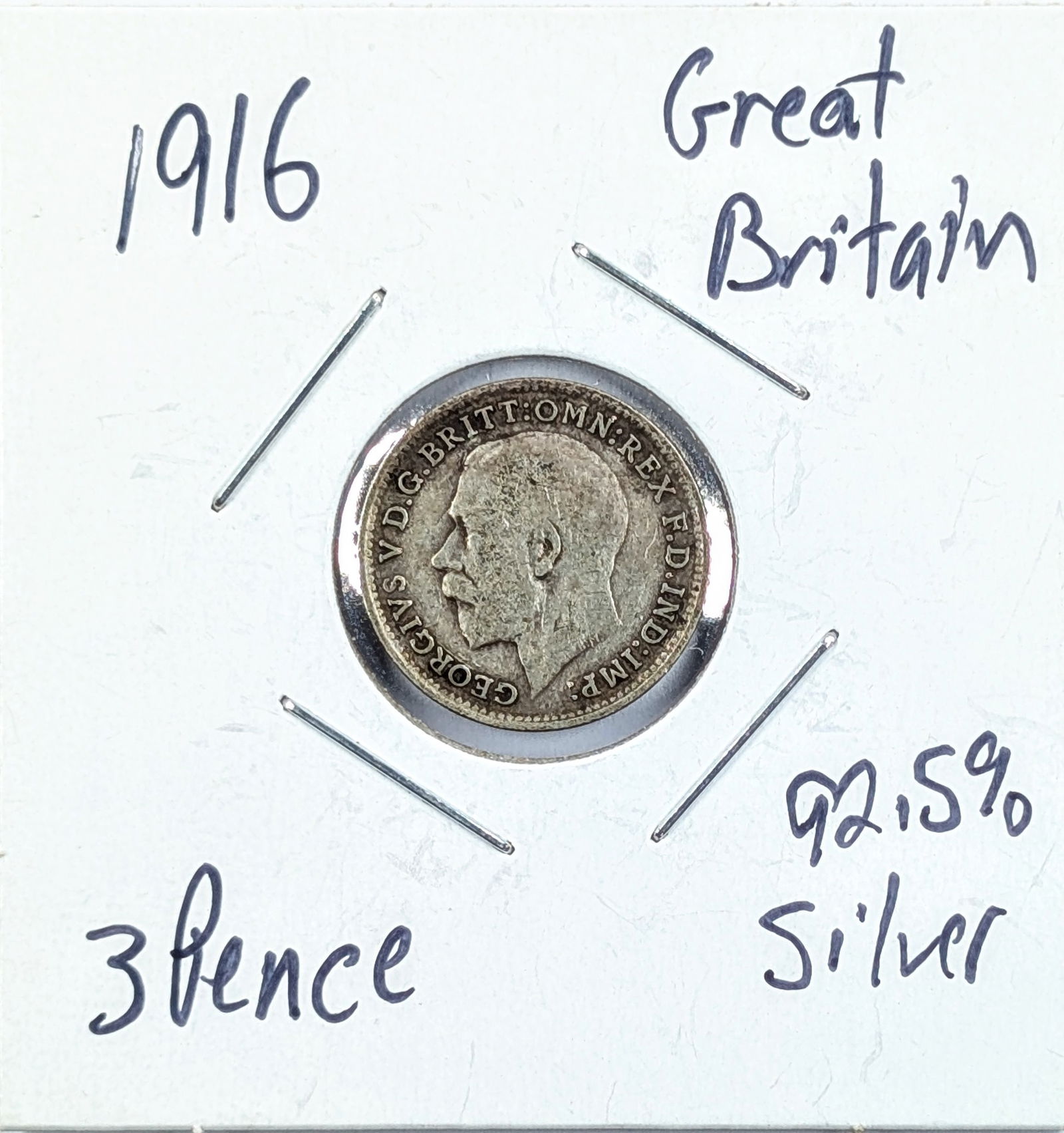 1916 Silver 3 Pence- Great Britain (1 of 2)