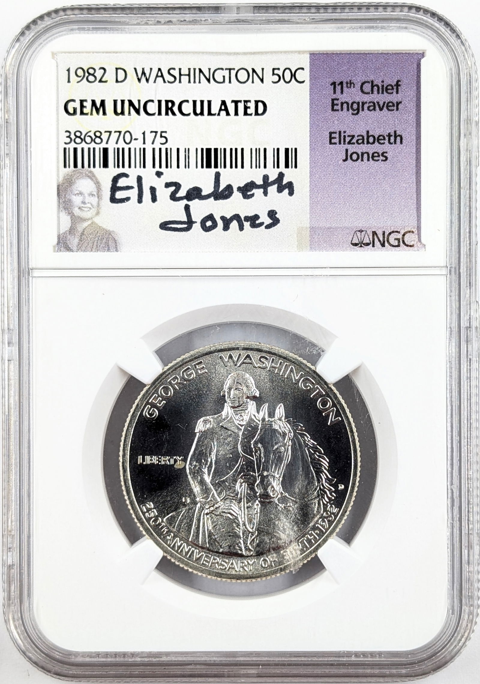 NGC 1982-D Gem Uncirculated Washington Commemorative Quarter (1 of 2)