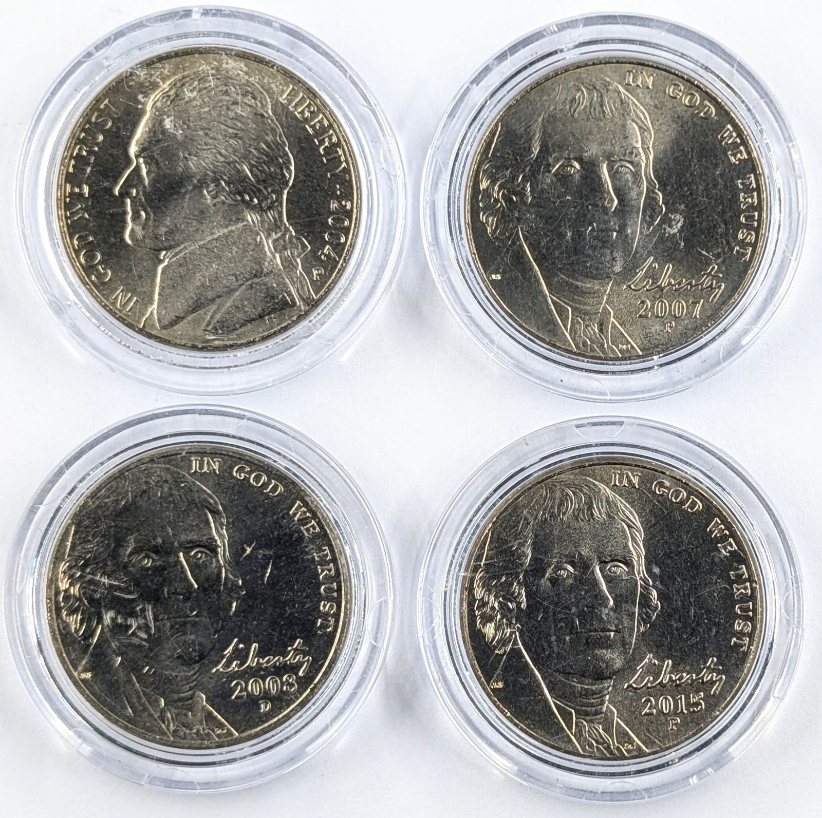 Lot of 4 Jefferson Nickels- 2004-2015 (1 of 2)
