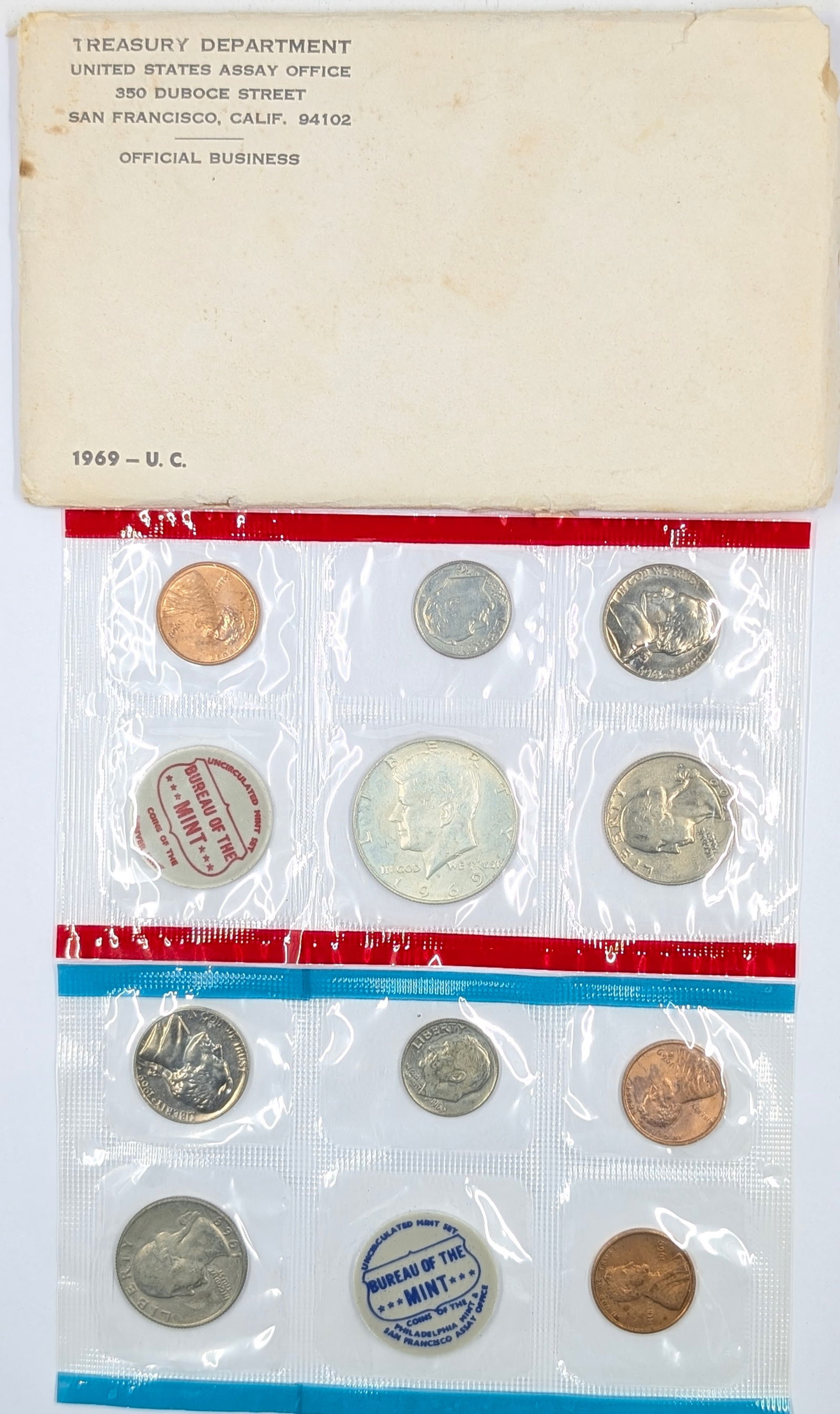 1969 US Mint Uncirculated Set w/ Silver JFK Half (1 of 2)