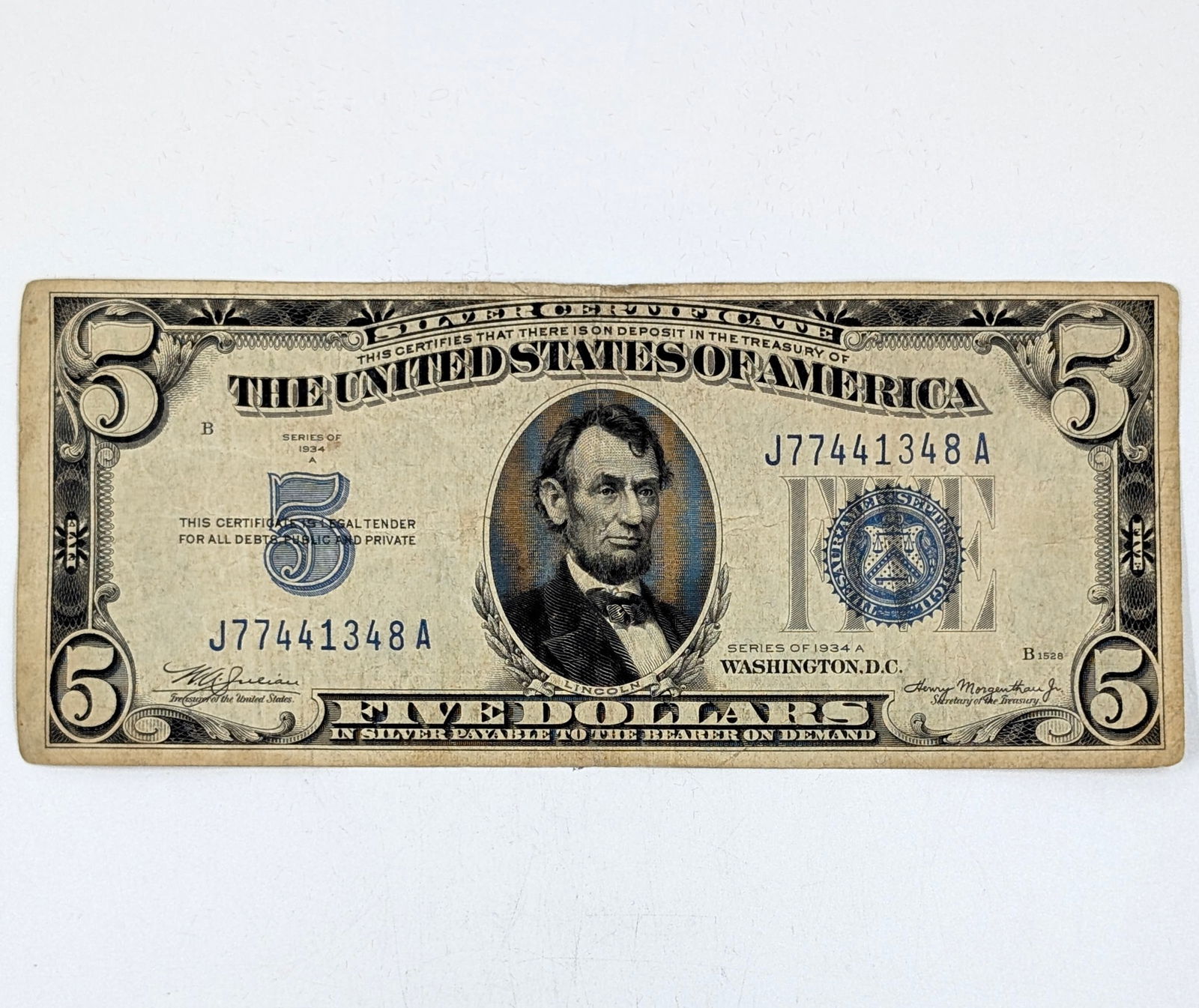 1934-A $5 Note - Silver Certificate (1 of 2)