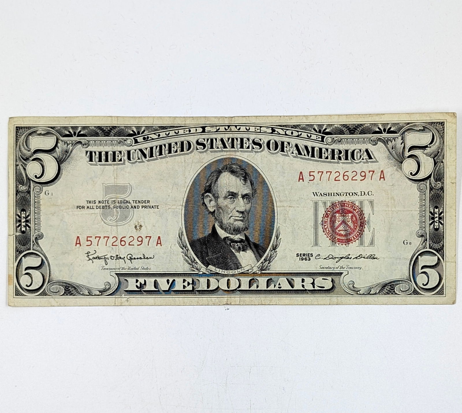 1963 $5 Note - Red Seal (1 of 2)