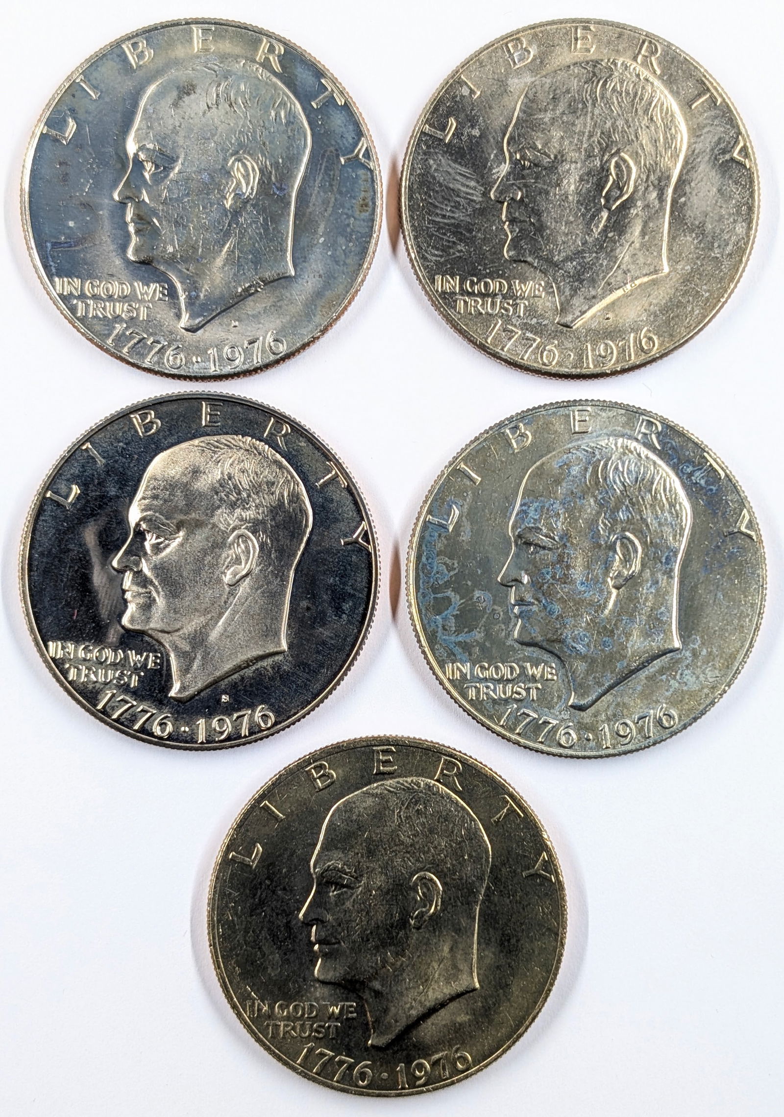 Lot of 5 1776-1976 Eisenhower Commemorative Dollar Coins (1 of 2)
