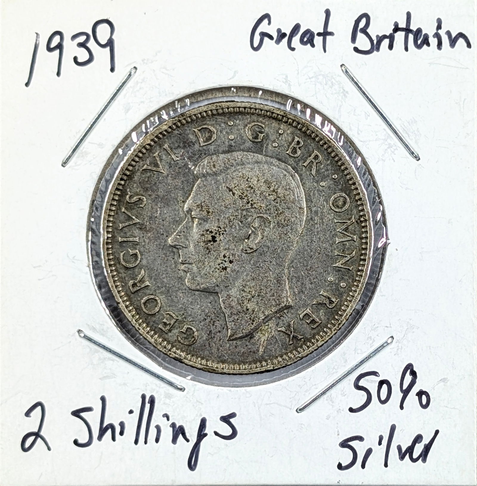 1939 Silver 2 Shillings- Great Britain (1 of 2)
