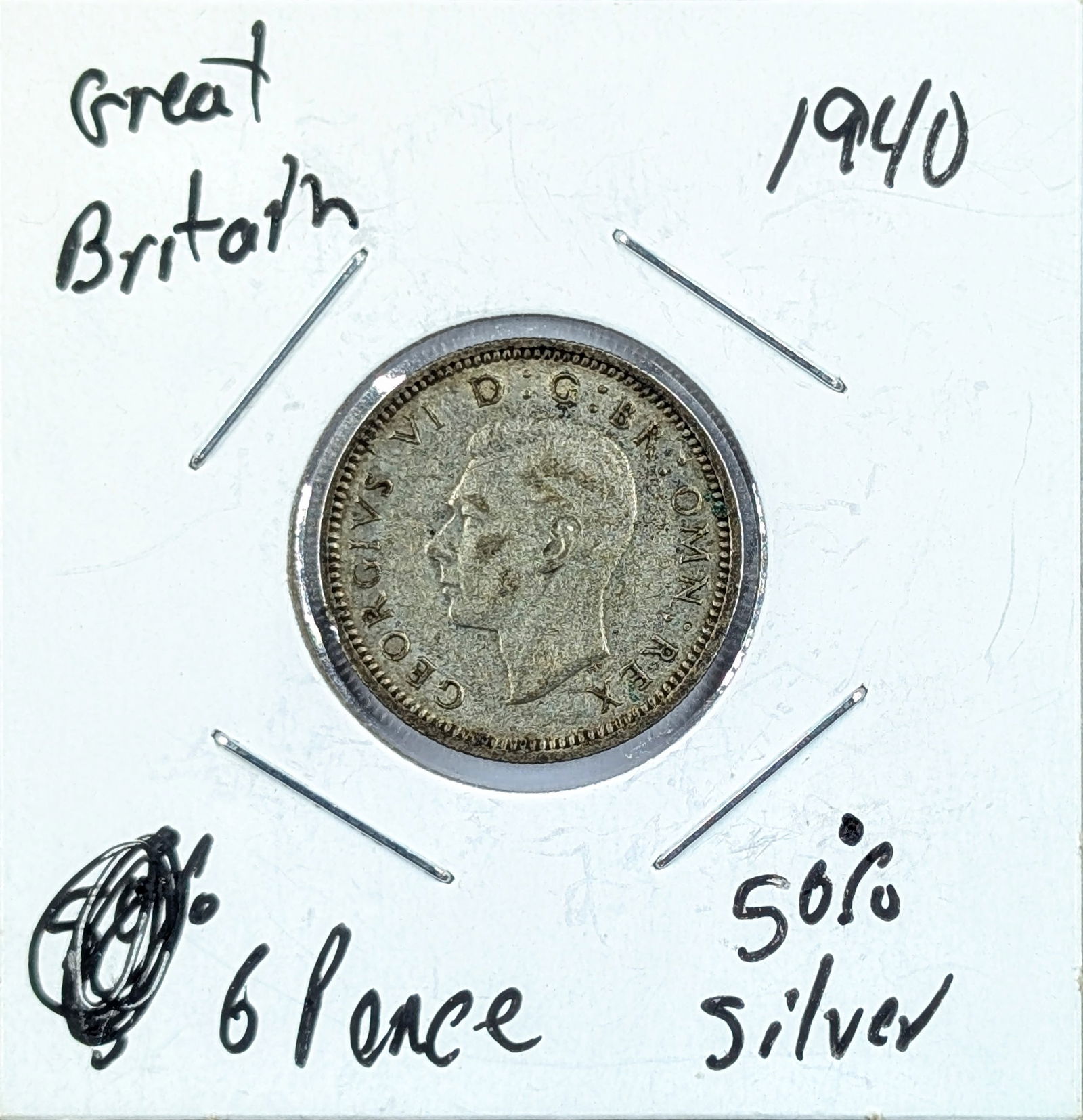 1940 Silver 6 Pence- Great Britain (1 of 2)