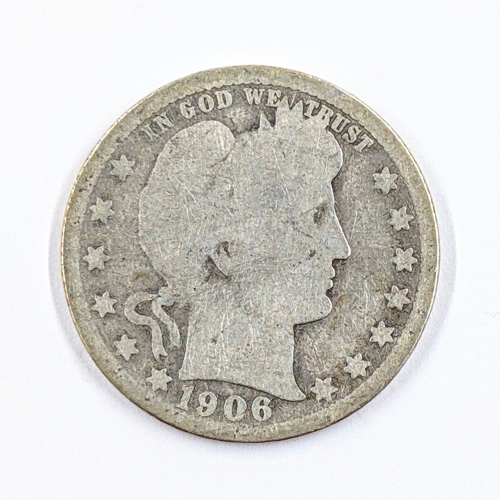 1906-D Silver Barber Quarter: Silver