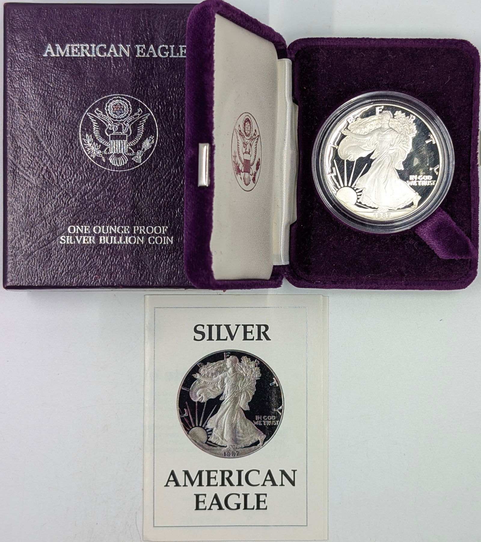 1987 American Silver Eagle Dollar w/ Box & Paperwork (1 of 3)
