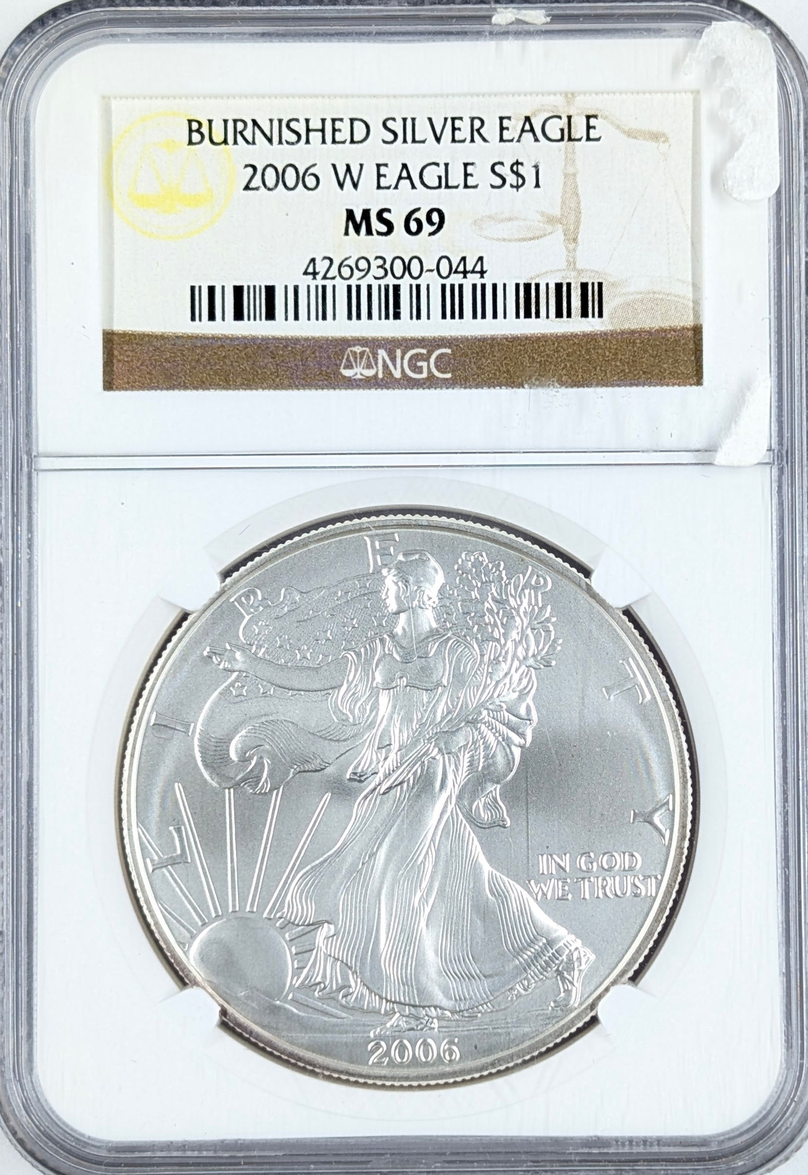 NGC 2006-W MS69 American Silver Eagle Dollar - Burnished (1 of 2)