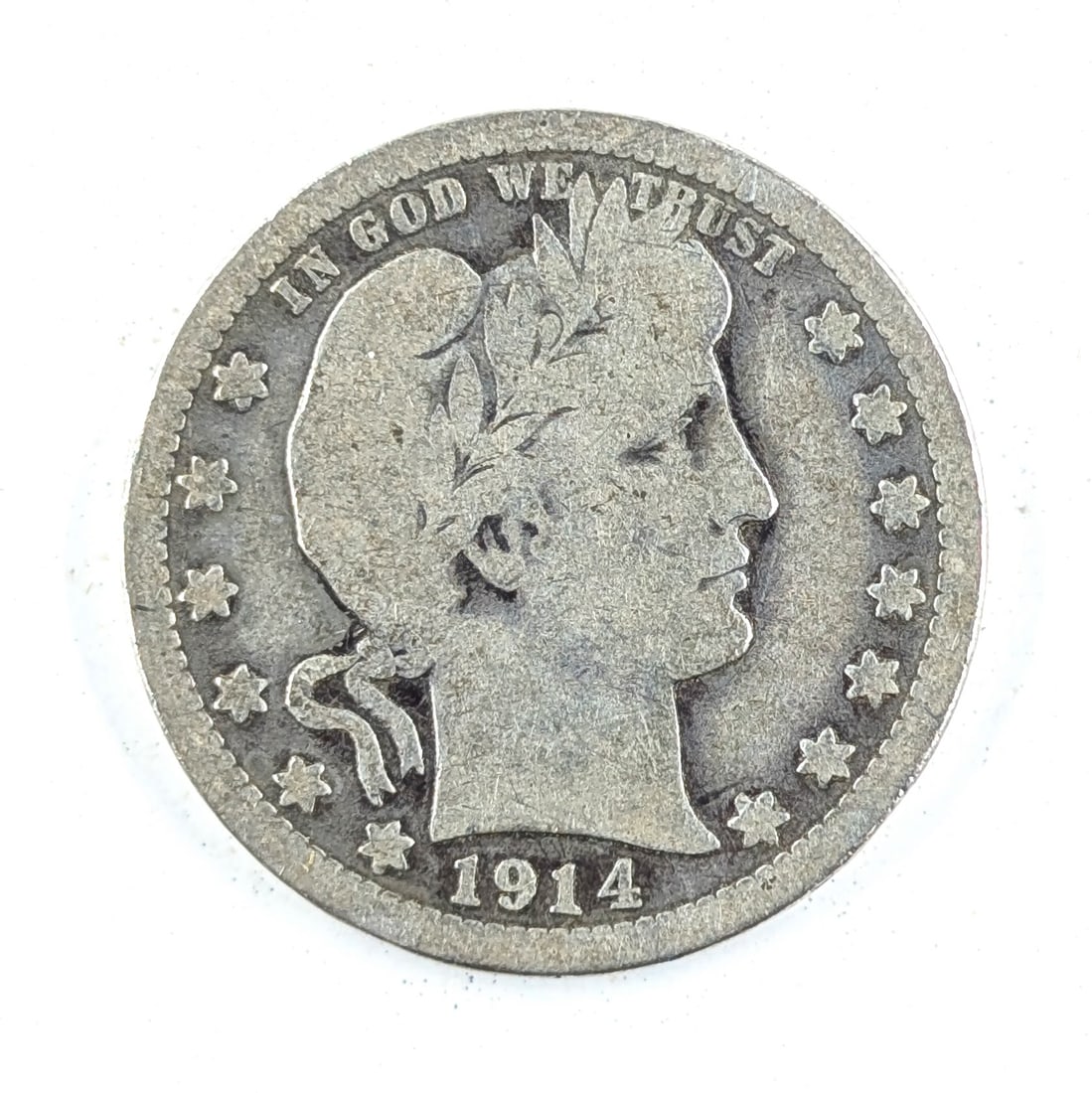 1914 Silver Barber Quarter (1 of 2)