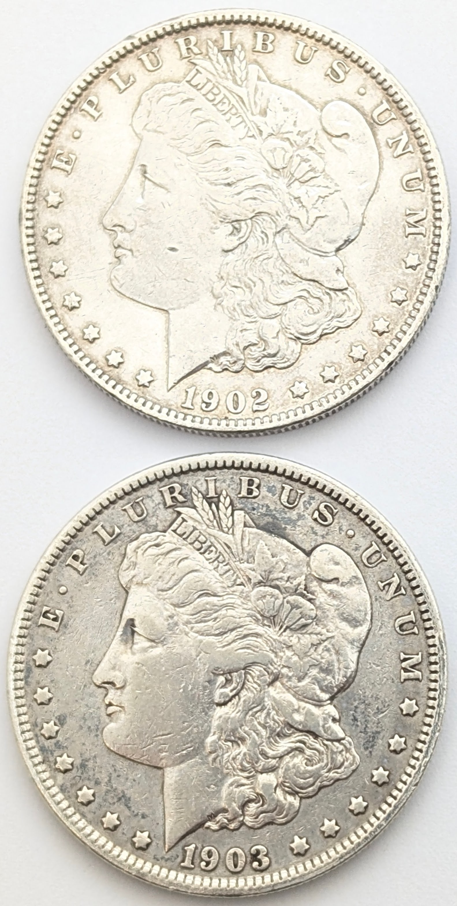 Lot of 2 Morgan Silver Dollars - 1902, 1903 (1 of 2)