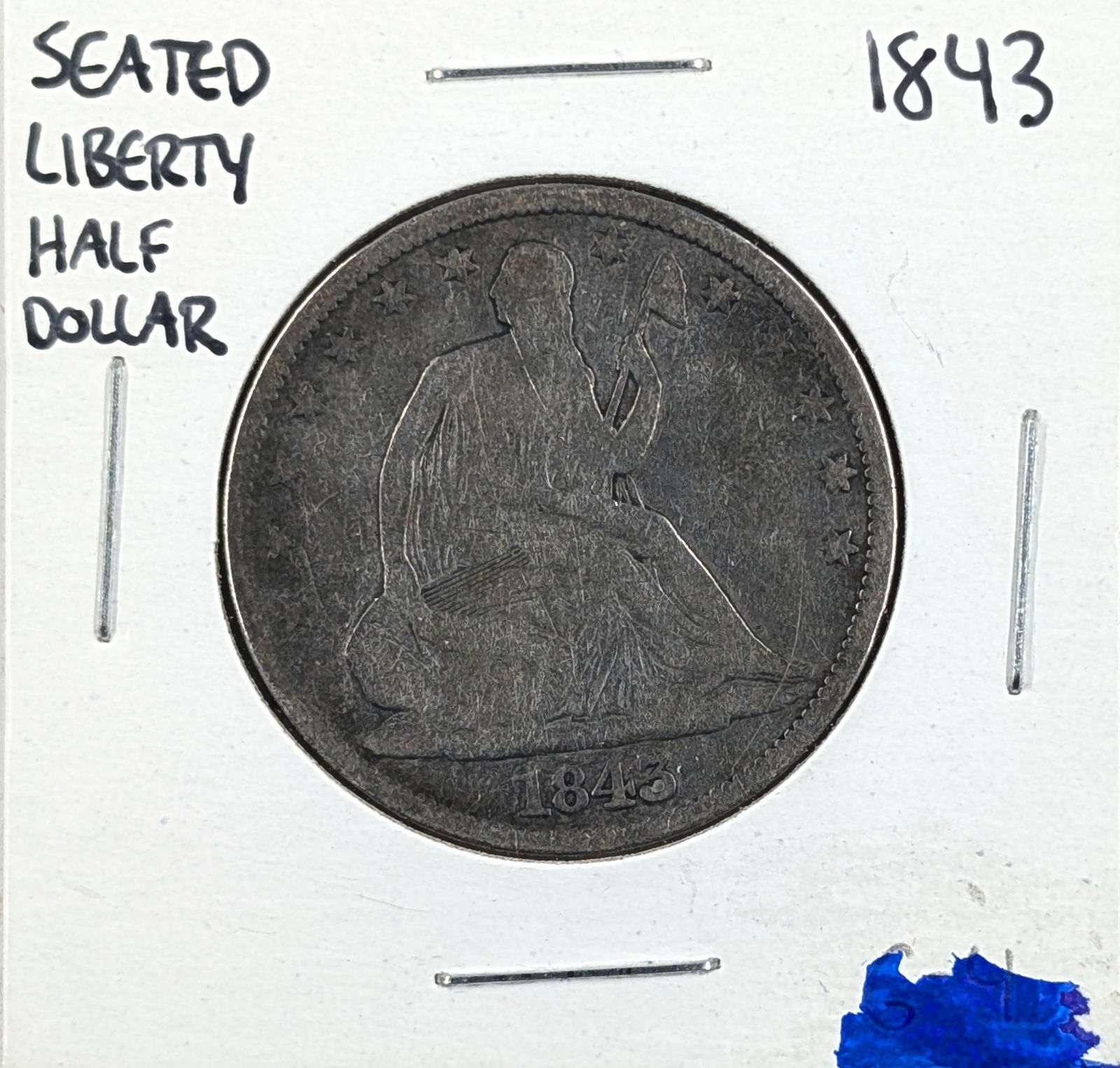1843 Silver Seated Liberty Half Dollar (1 of 2)