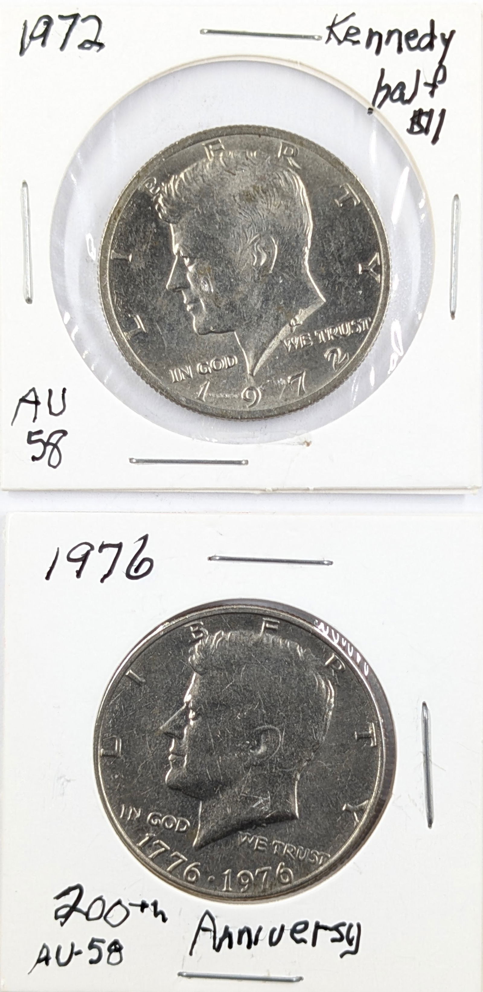 Lot of 2 John F Kennedy Half Dollars - 1972, 1976 (1 of 2)