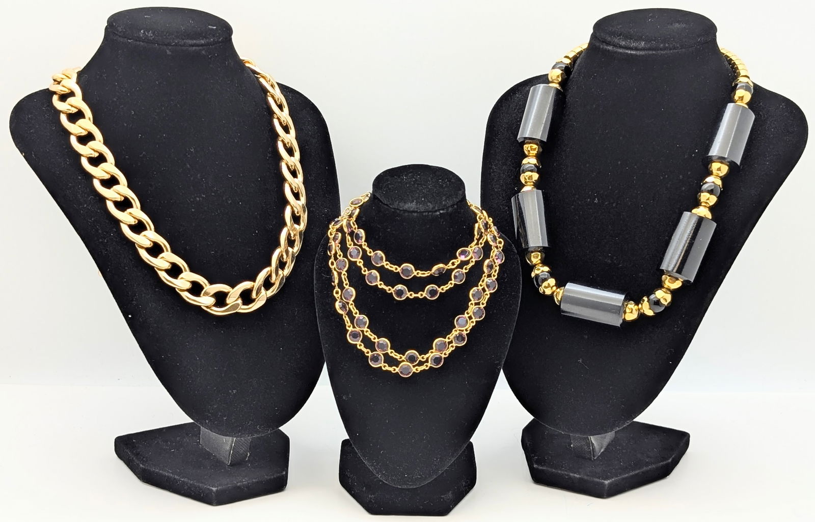 Lot of 3 Gold tone Ladies Costume Necklaces (1 of 6)