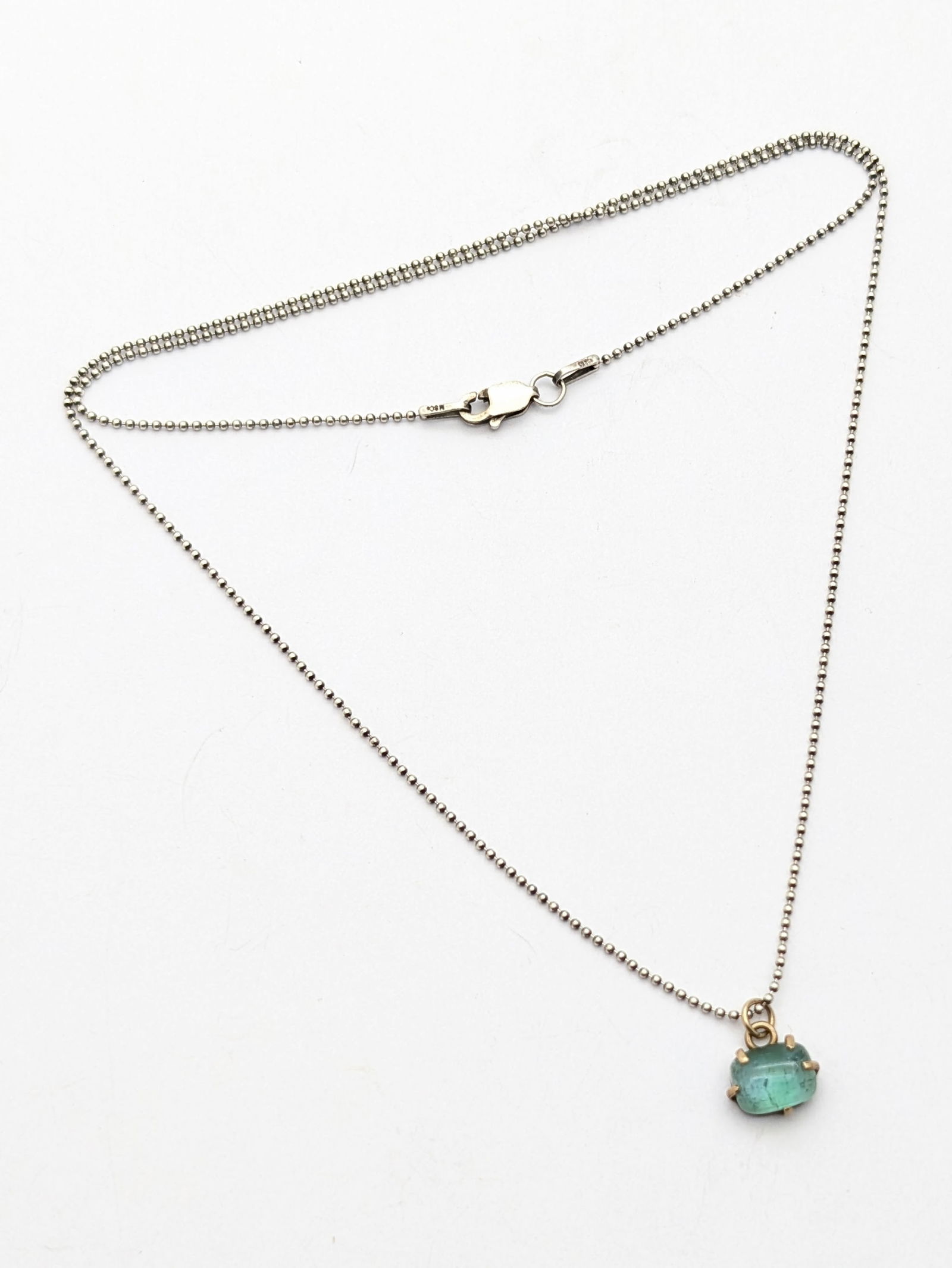 Sterling Silver Aqua Stone Ladies Necklace (1 of 5)