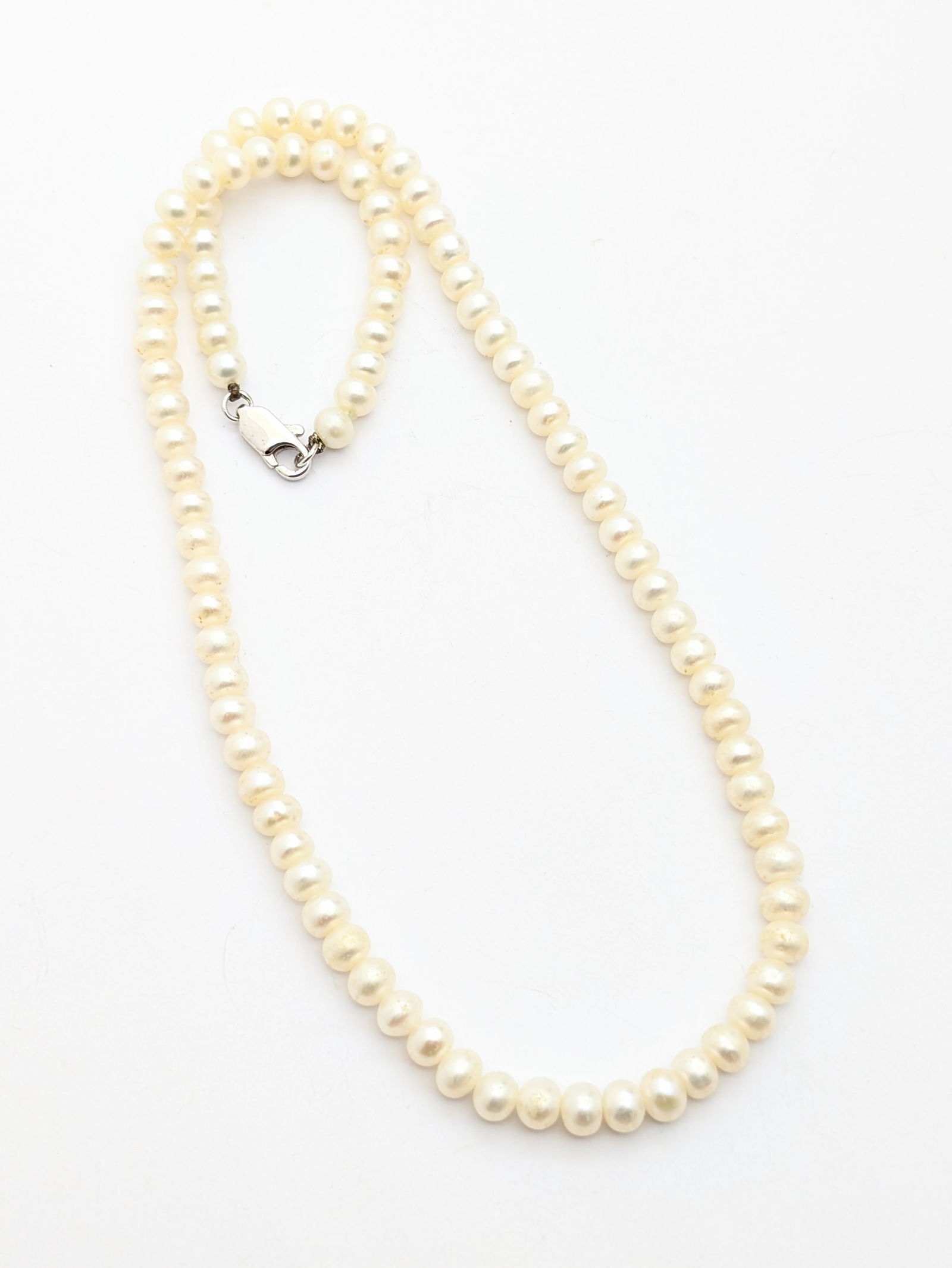 Lot of Costume Pearl Necklace & Bracelet Set w/ Sterling Silver Clasps - 2