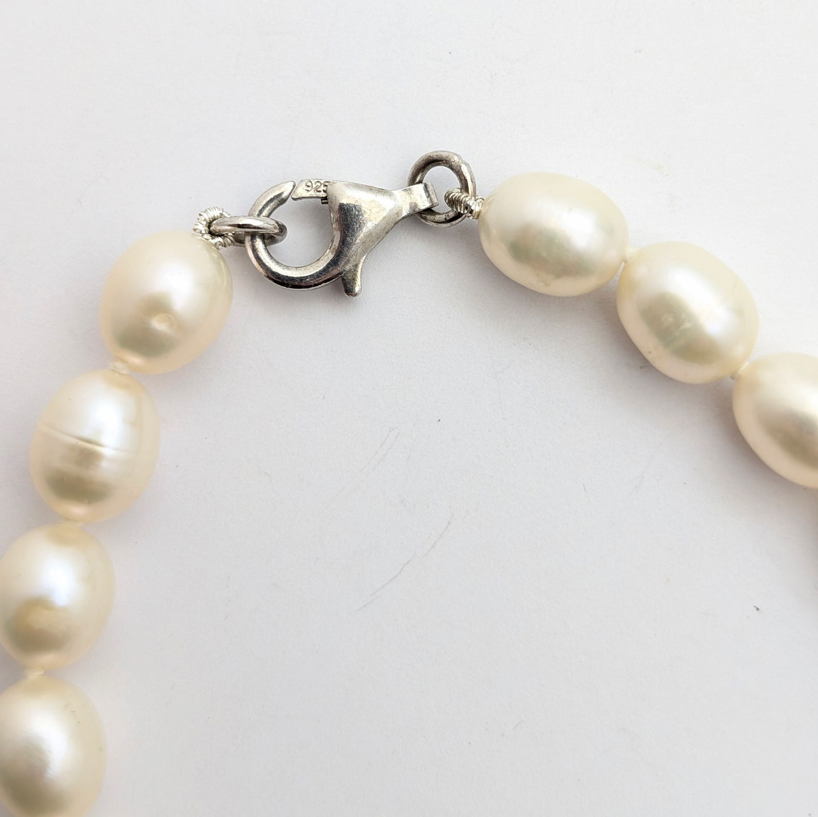 Lot of Costume Pearl Necklace & Bracelet Set w/ Sterling Silver Clasps - 5