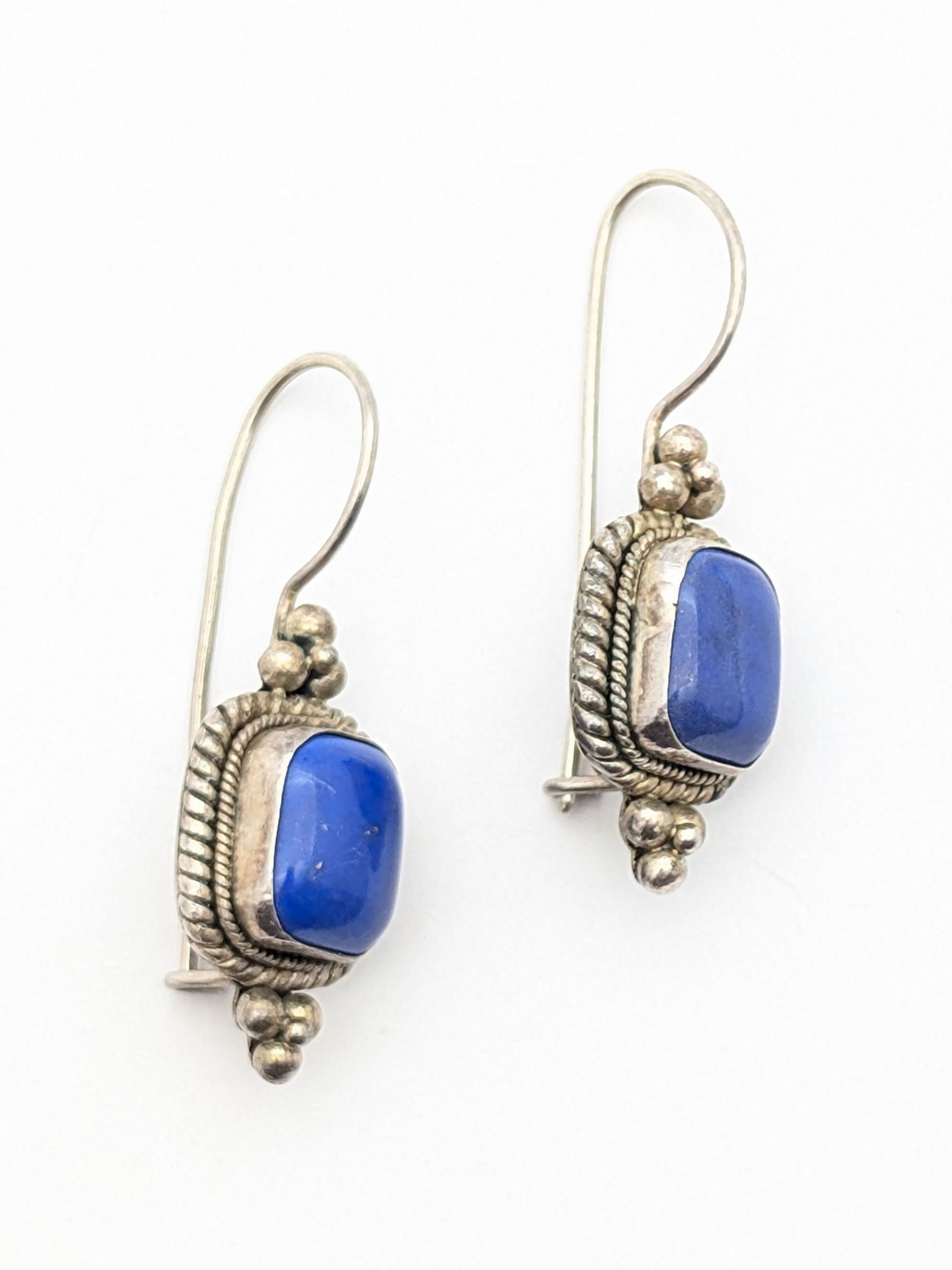 Sterling Silver Blue Stone Ladies Earrings (1 of 5)