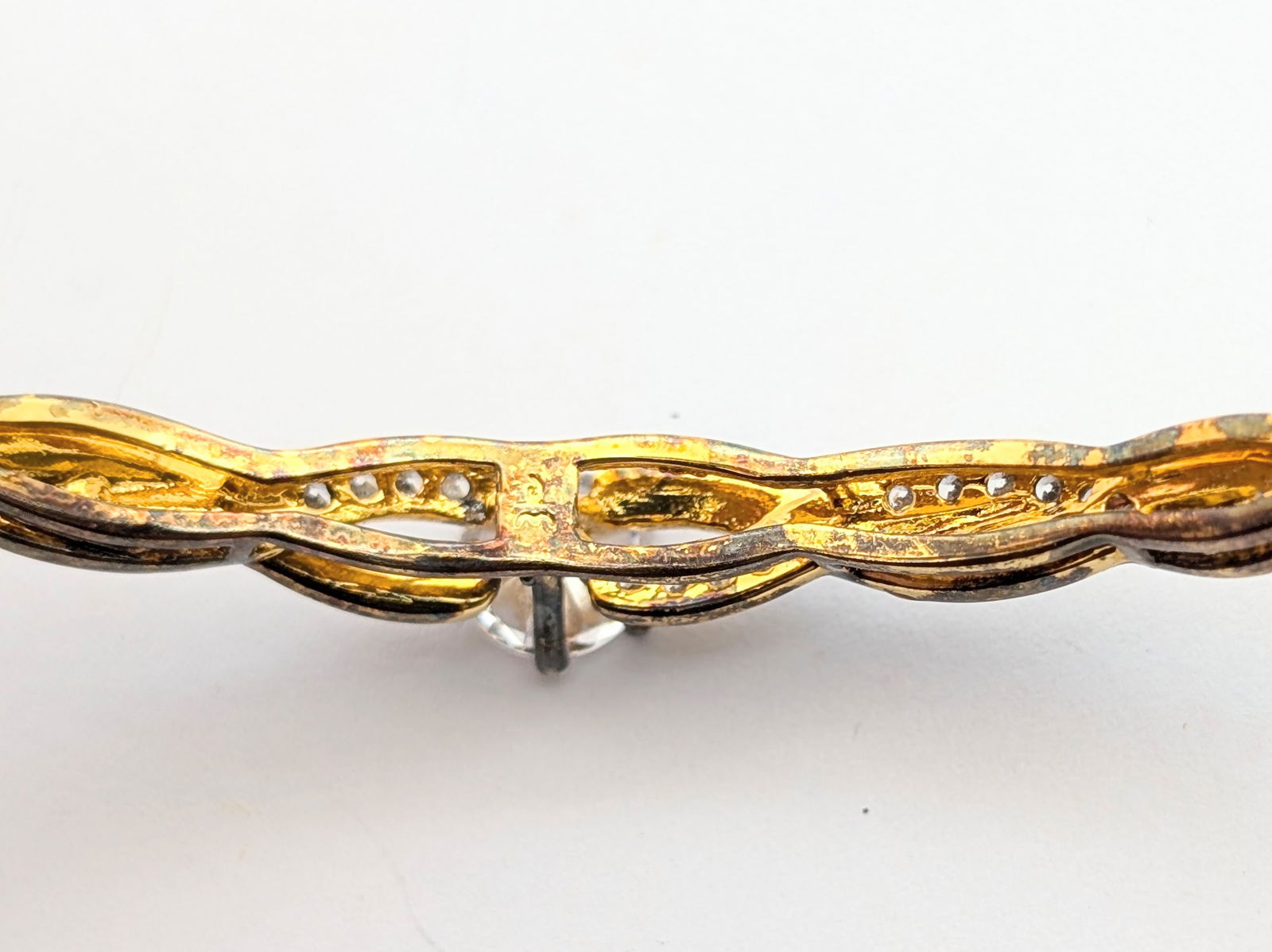 Sterling Silver Gold tone "Daughter" Pink & White Gem Bangle Bracelet - 4