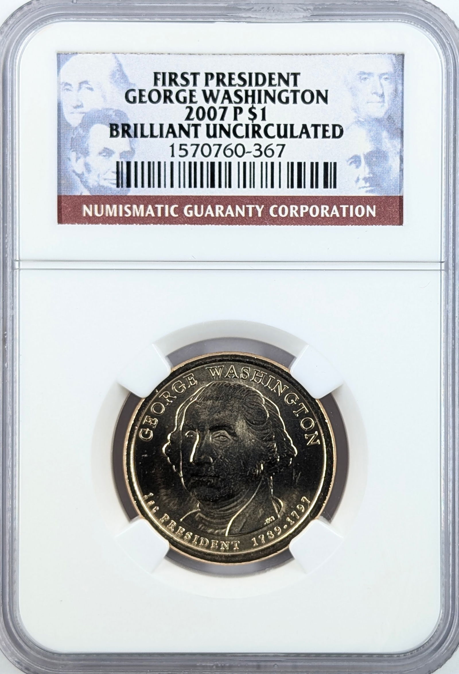 NGC 2007-P BU Washington Presidential Dollar (1 of 2)