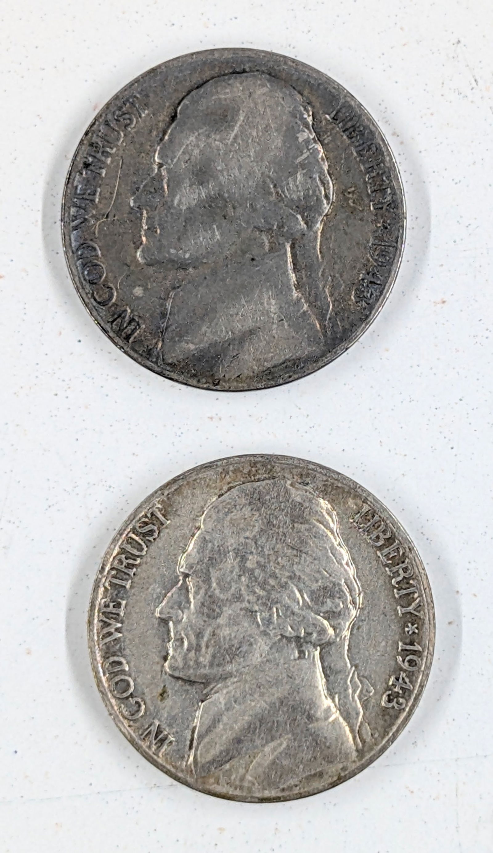Lot of 2 Silver War Nickels - 1943 P/S (1 of 2)