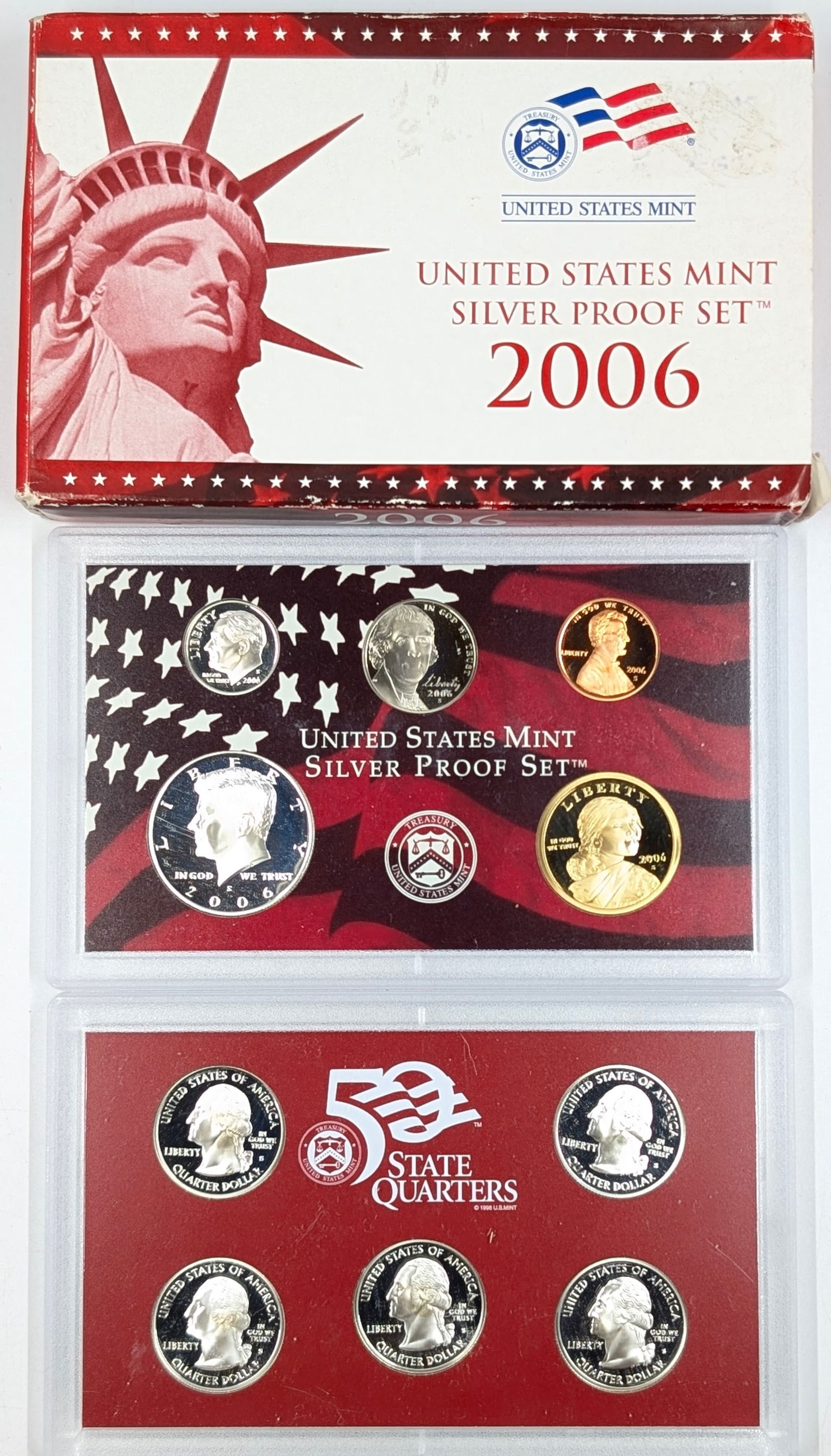 2006 Silver US Mint Proof Set w/ Silver Half, Quarter & Dime & COA (1 of 3)