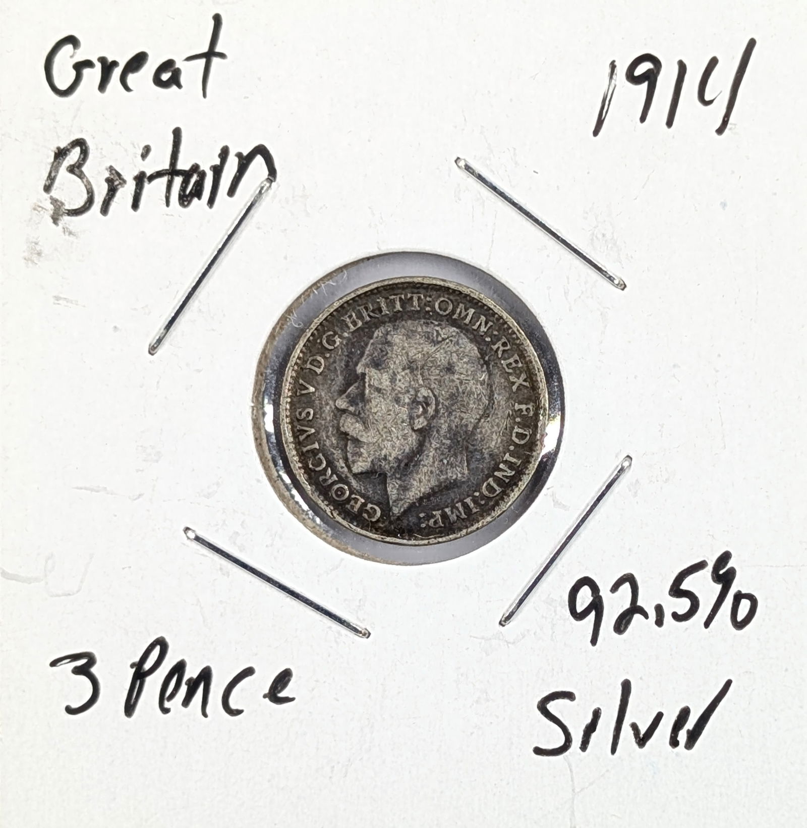 1914 Silver Great Britain 3 Pence (1 of 2)
