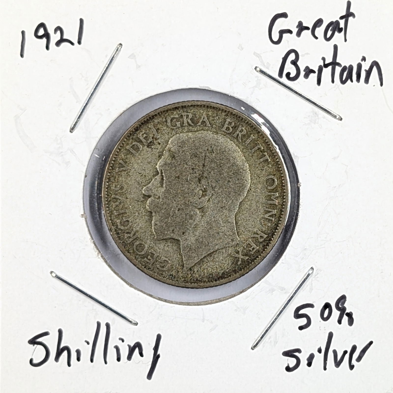 1921 Silver Great Britain 1 Shilling (1 of 2)
