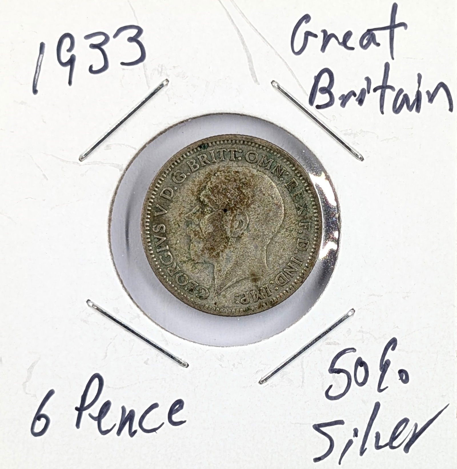 1933 Silver Great Britain 6 Pence (1 of 2)
