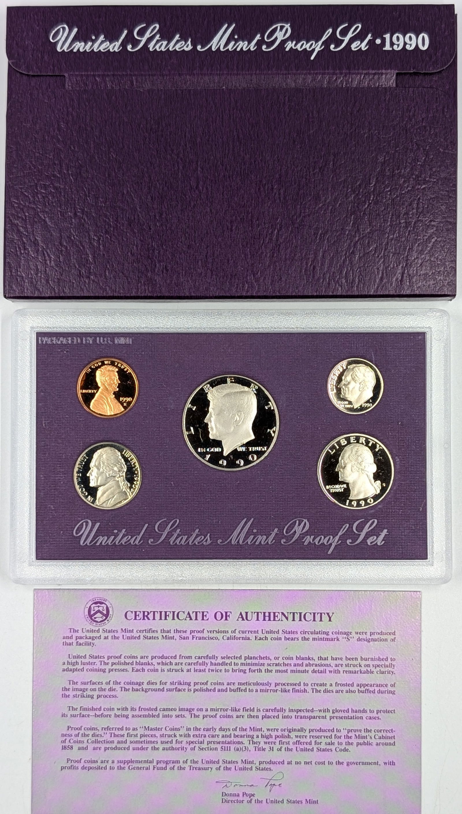 1990 US Mint Proof Set w/ COA (1 of 2)