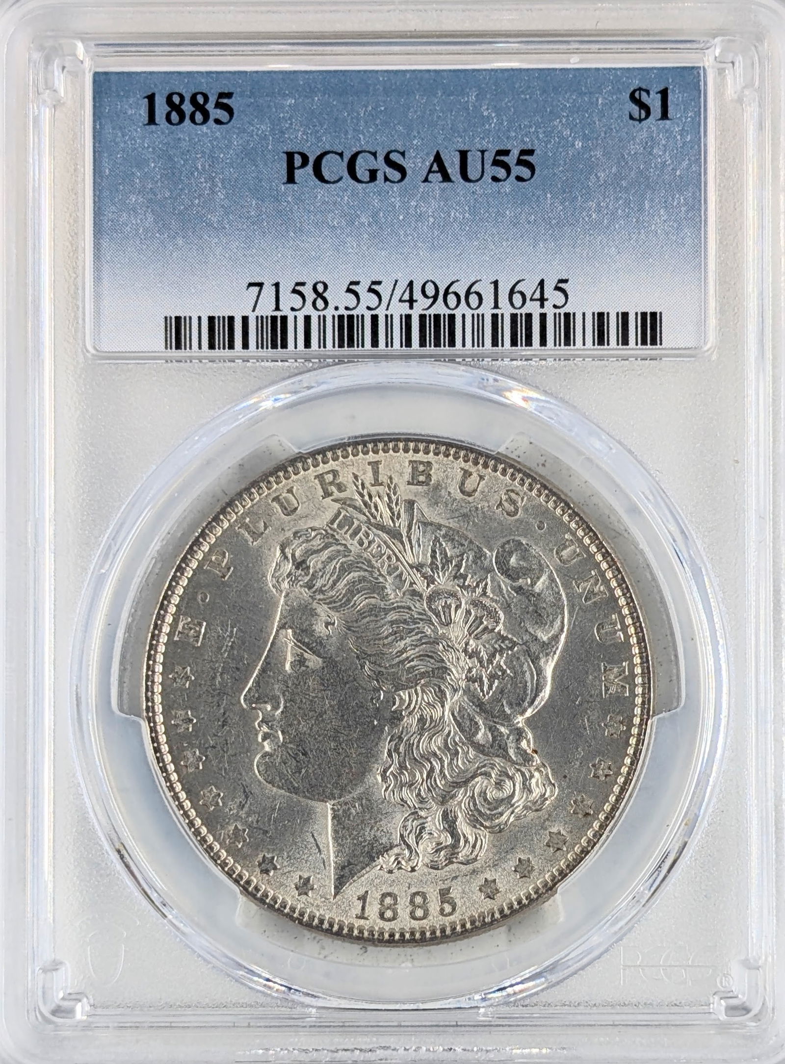 PCGS 1885 AU55 Morgan Silver Dollar (1 of 2)