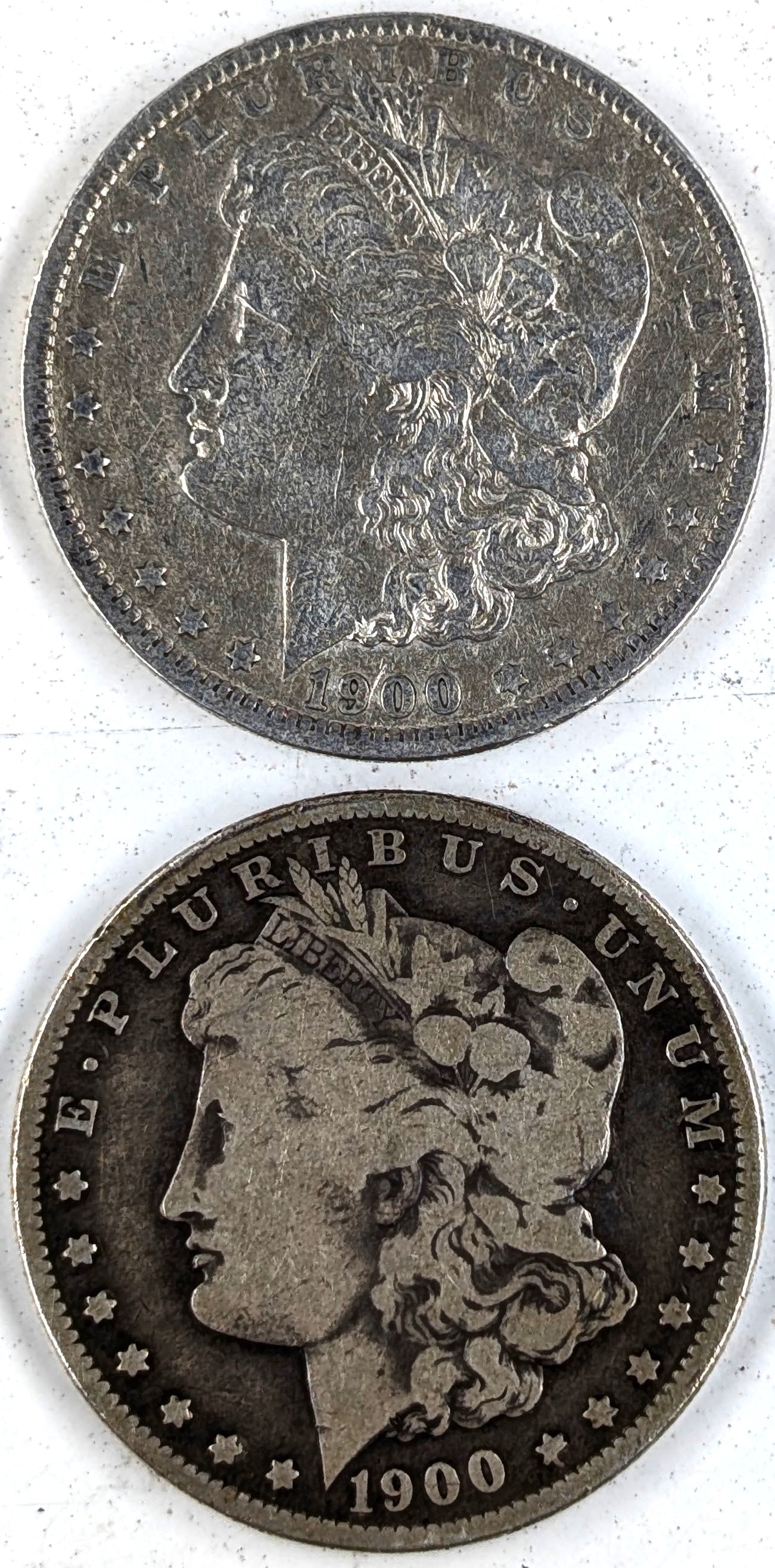 Lot of 2 Morgan Silver Dollars - Both 1900-O (1 of 2)