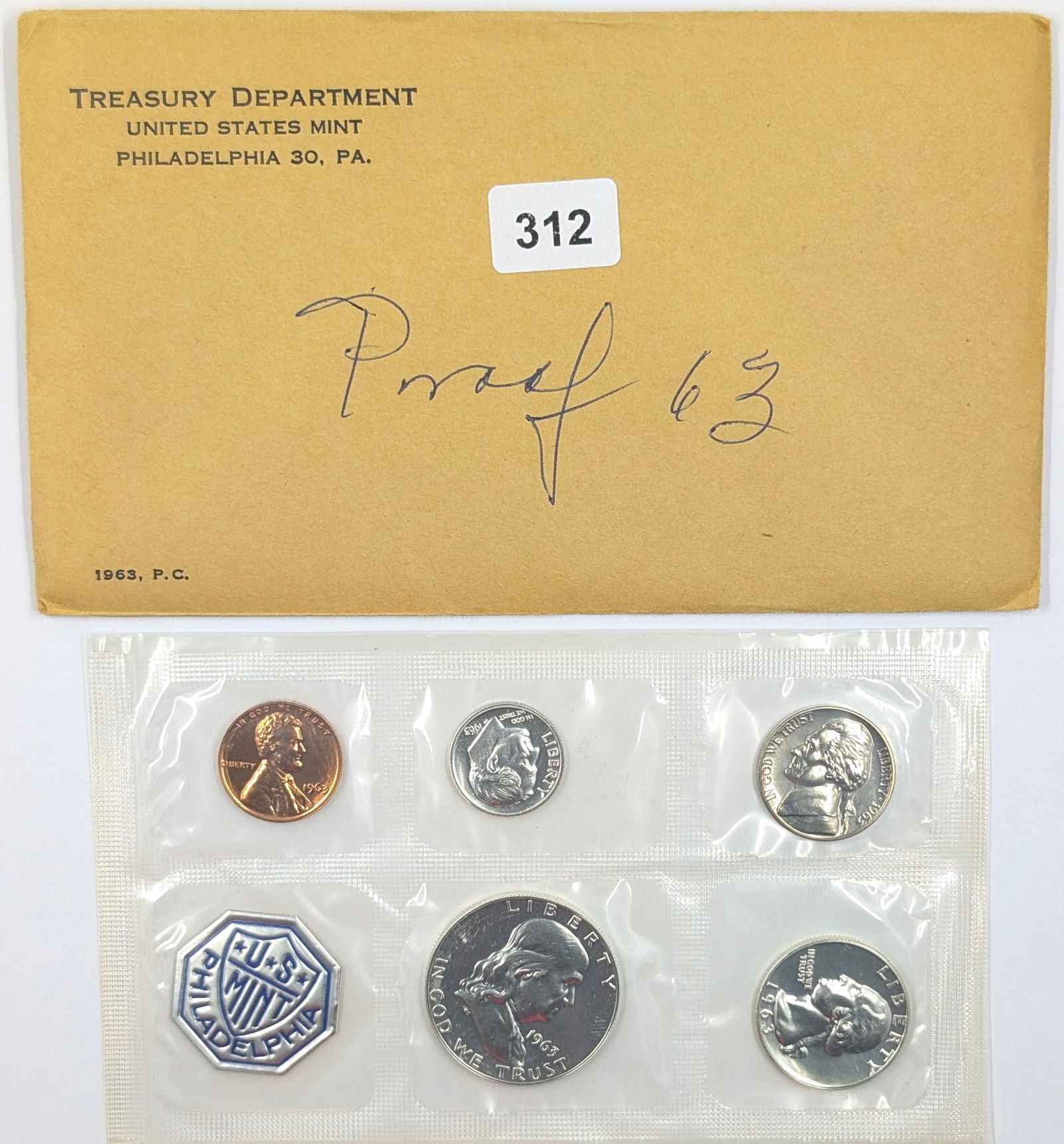 1963 Silver US Mint Proof Set w/ Silver Half, Quarter & Dime (1 of 2)