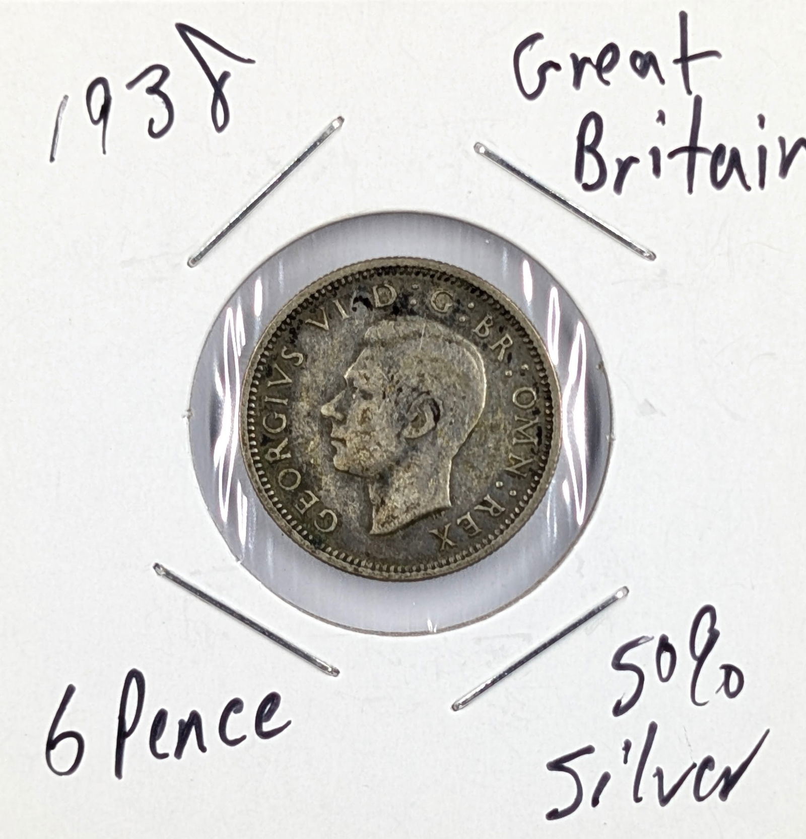 1938 Silver Great Britain 6 Pence (1 of 2)