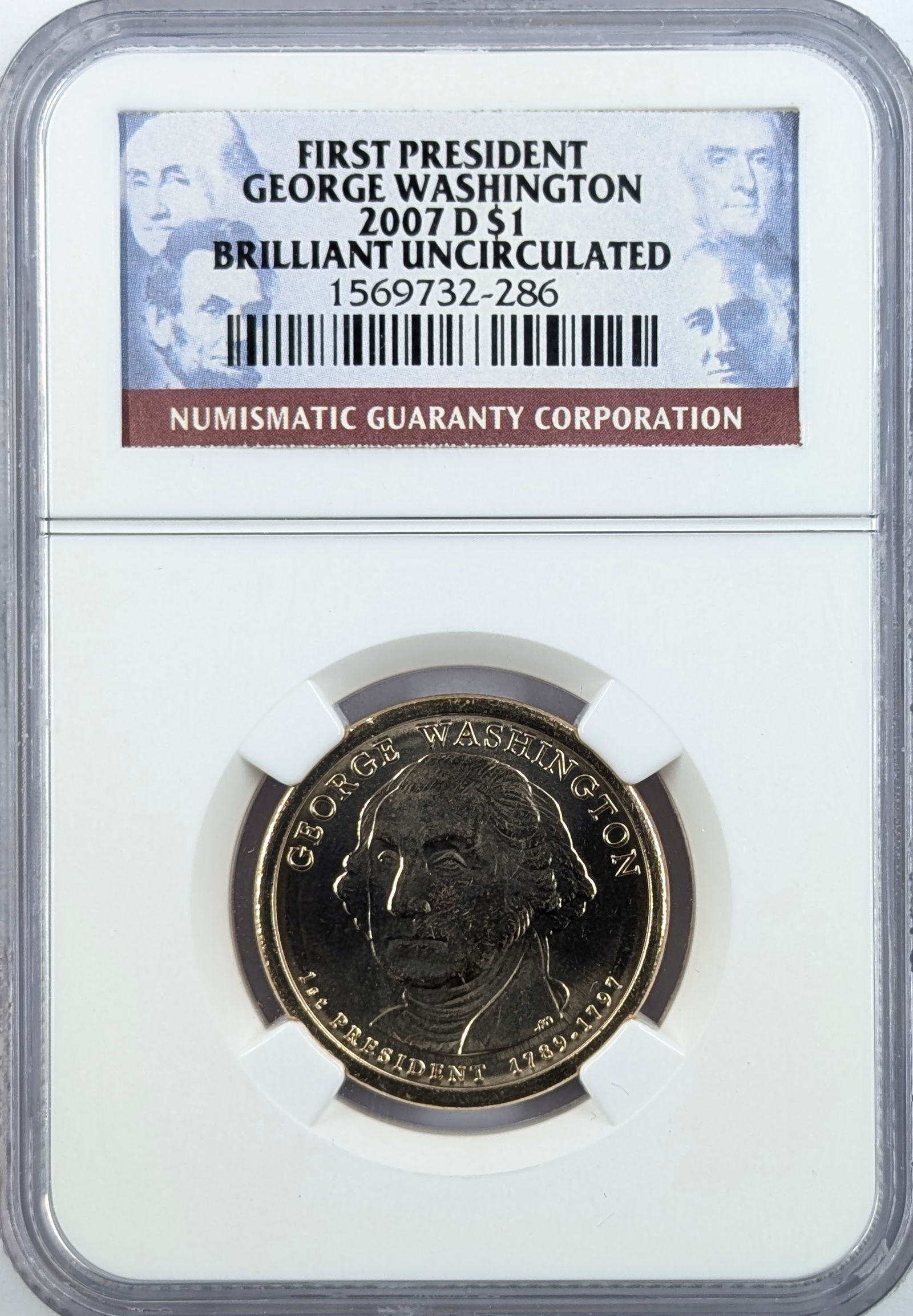 NGC 2007-D BU Washington Presidential Dollar (1 of 2)