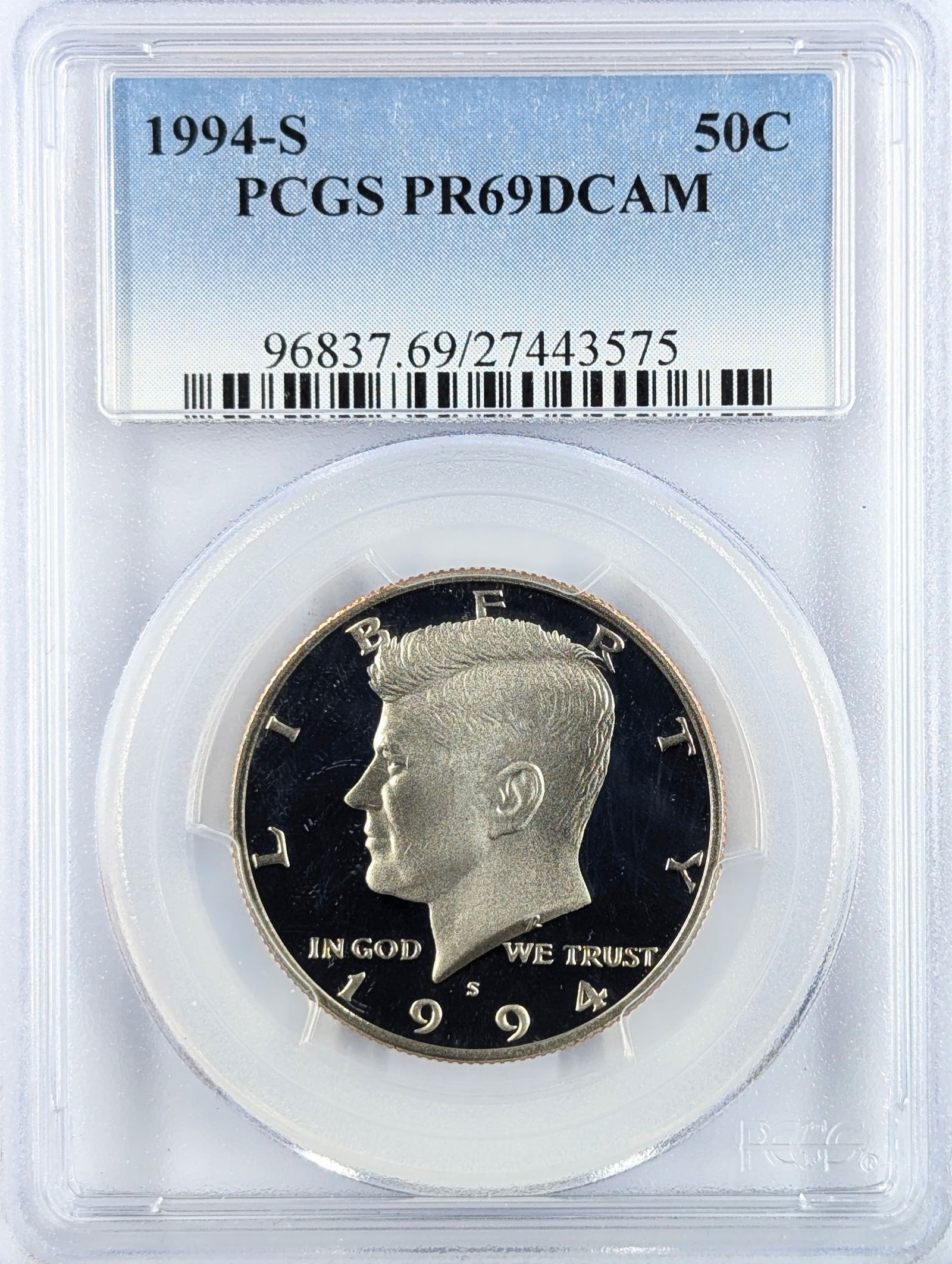 PCGS 1994-S PR69 DCAM John F Kennedy Half Dollar (1 of 2)