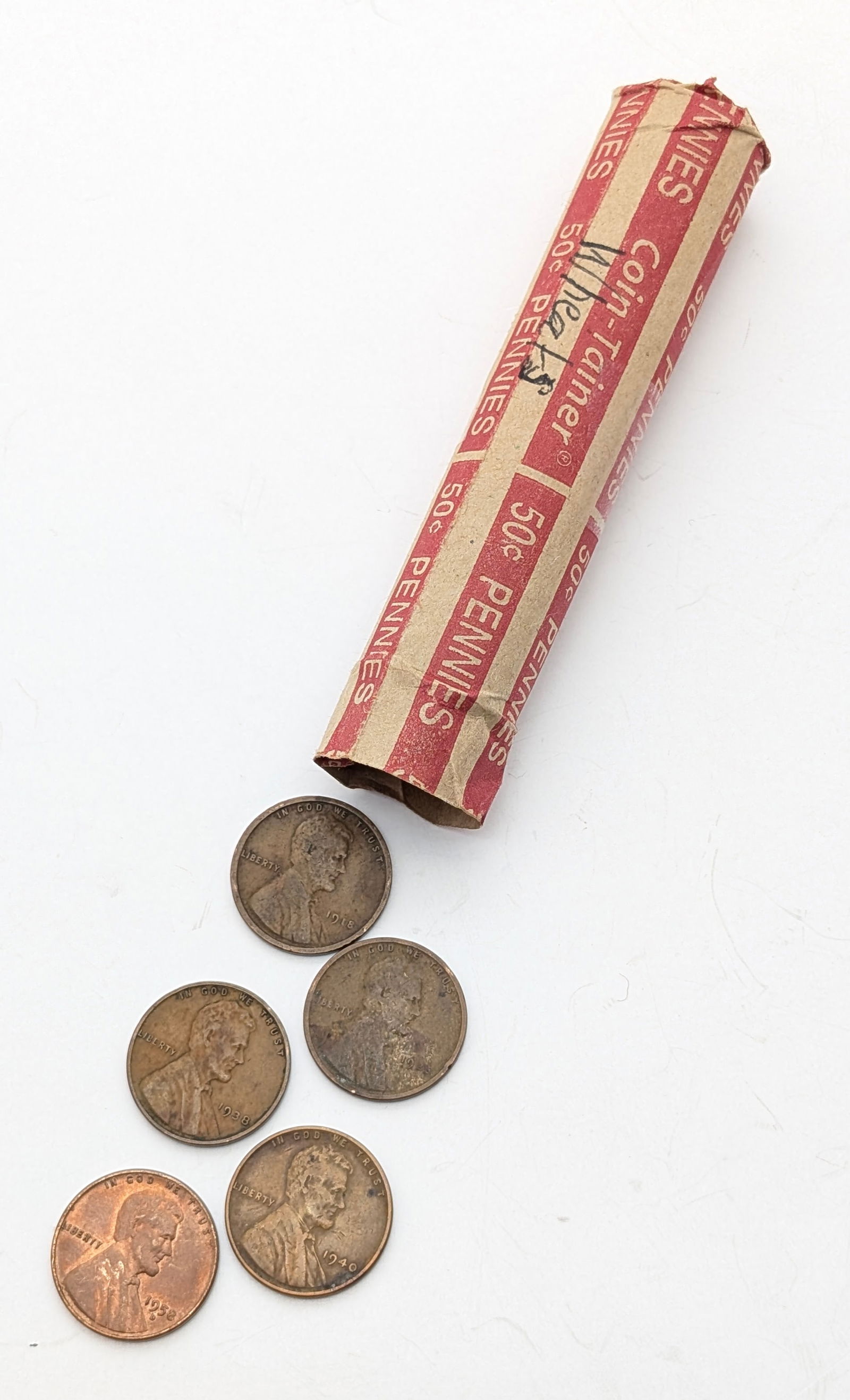 Roll of 50 Mixed Dates Wheat Cents (1 of 3)