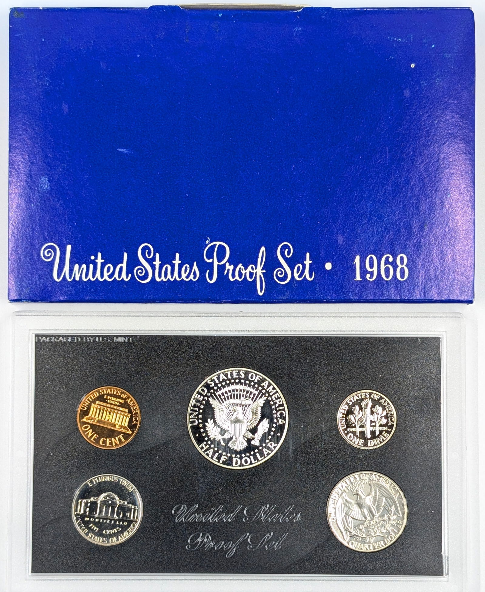 1968 US Mint Proof Set w/ Silver JFK Half - 2