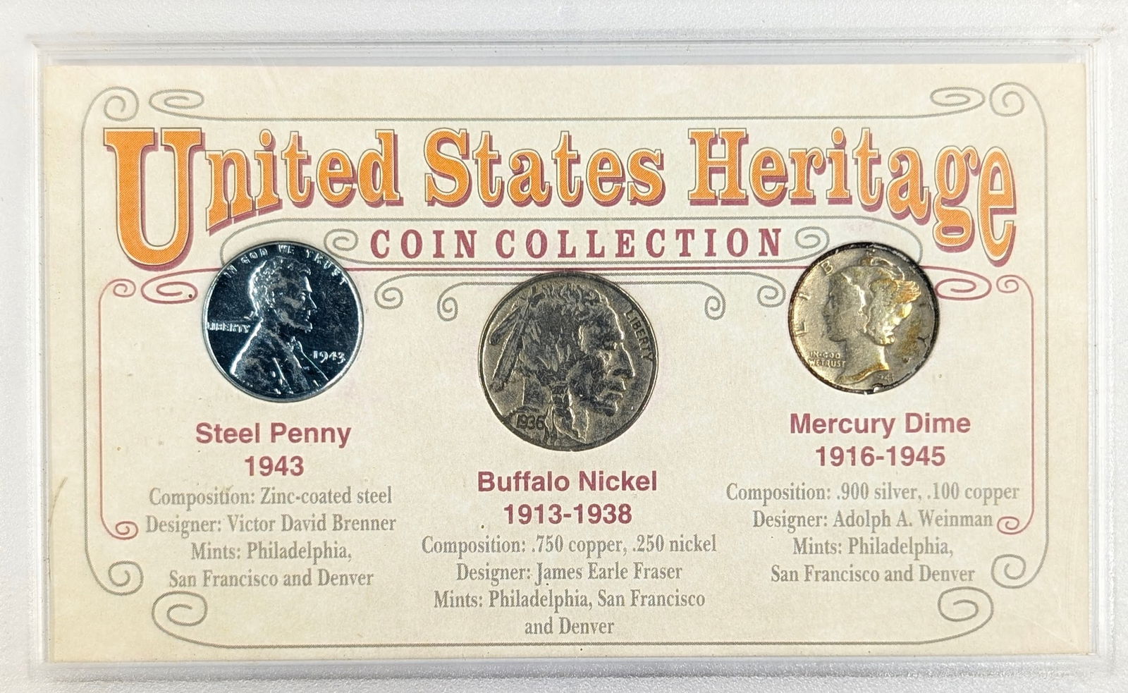 US Heritage 3-Coin Collection w/ Silver Dime (1 of 2)