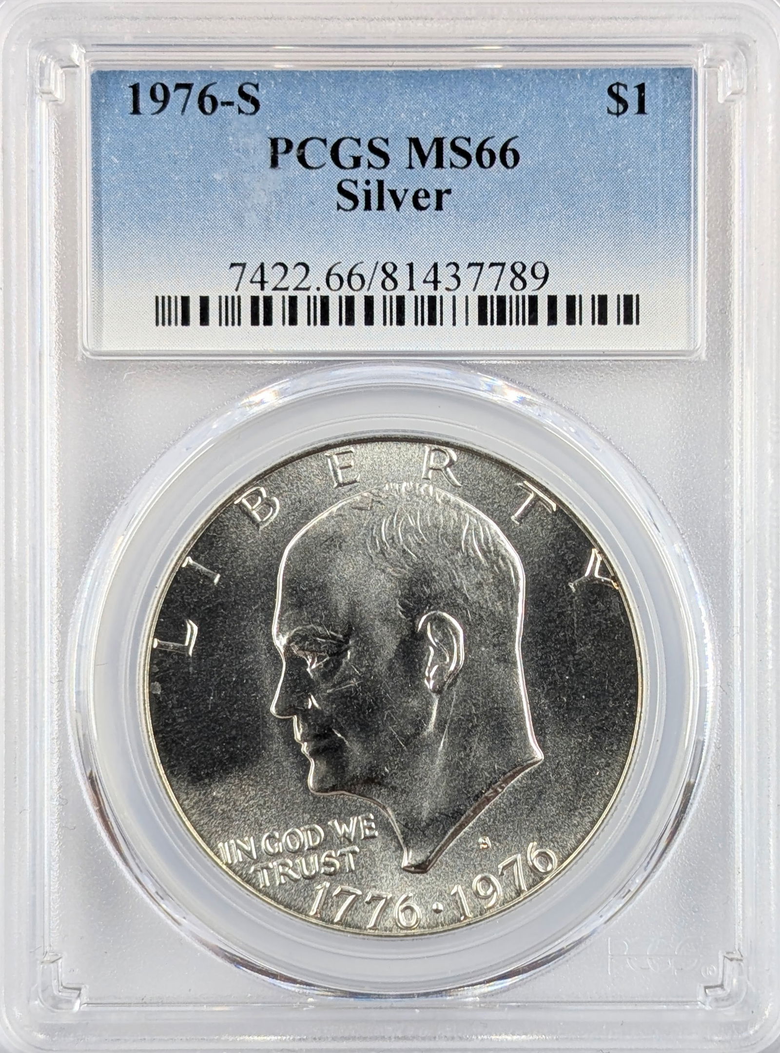 PCGS 1976-S MS66 Silver Eisenhower " Ike" Dollar (1 of 2)