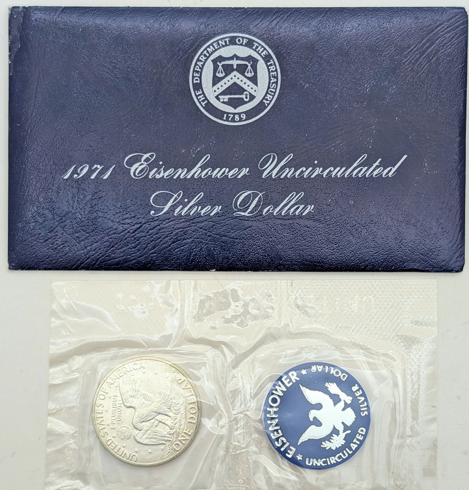 1971-S Eisenhower " Ike" Uncirculated Silver Dollar - 2